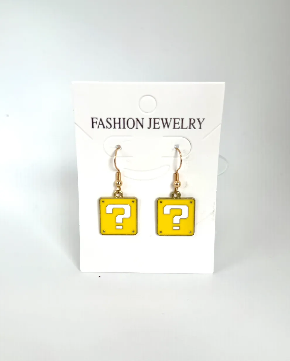 Question Mark Block Dangle Earrings