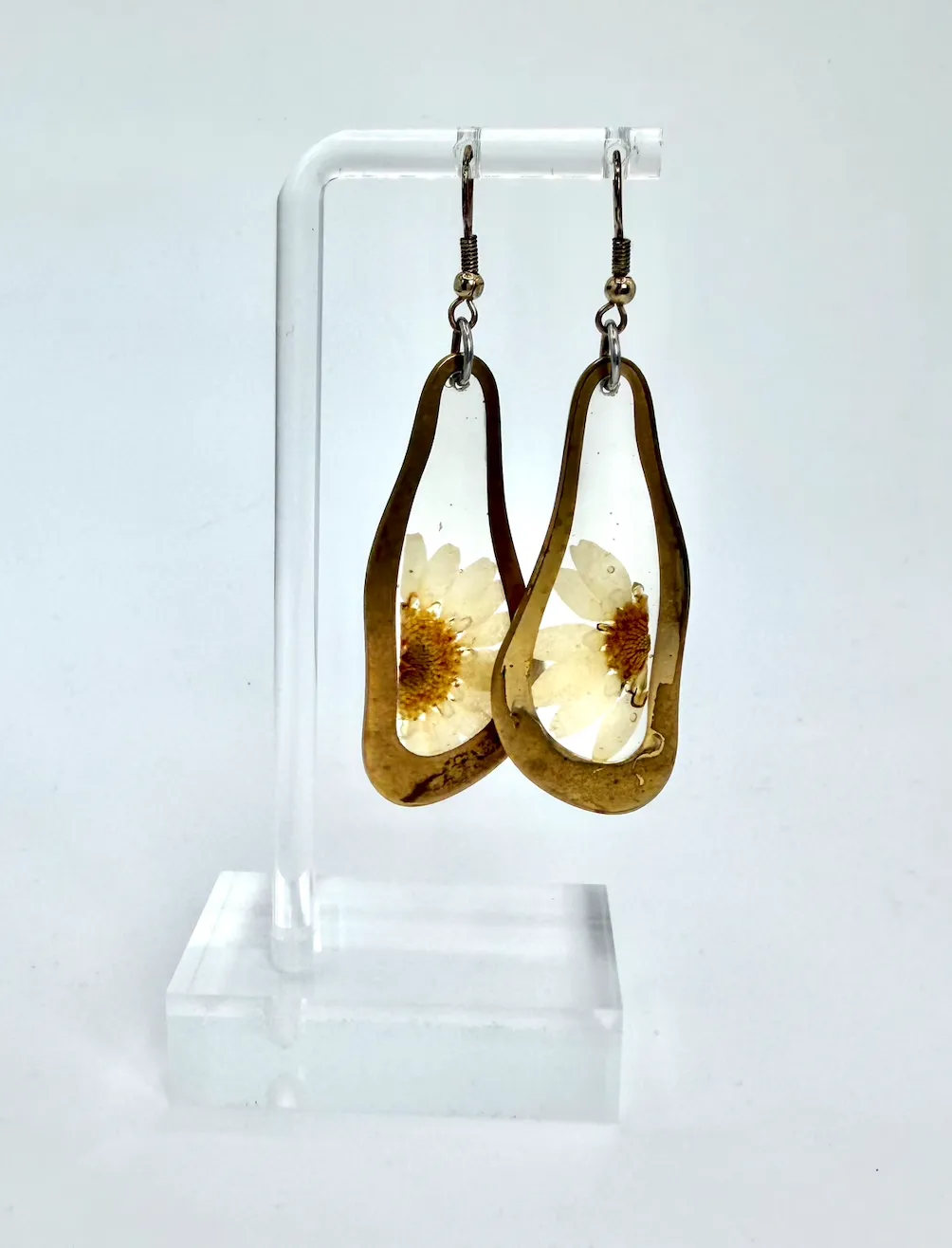 Gold Botanical Dangle Earrings