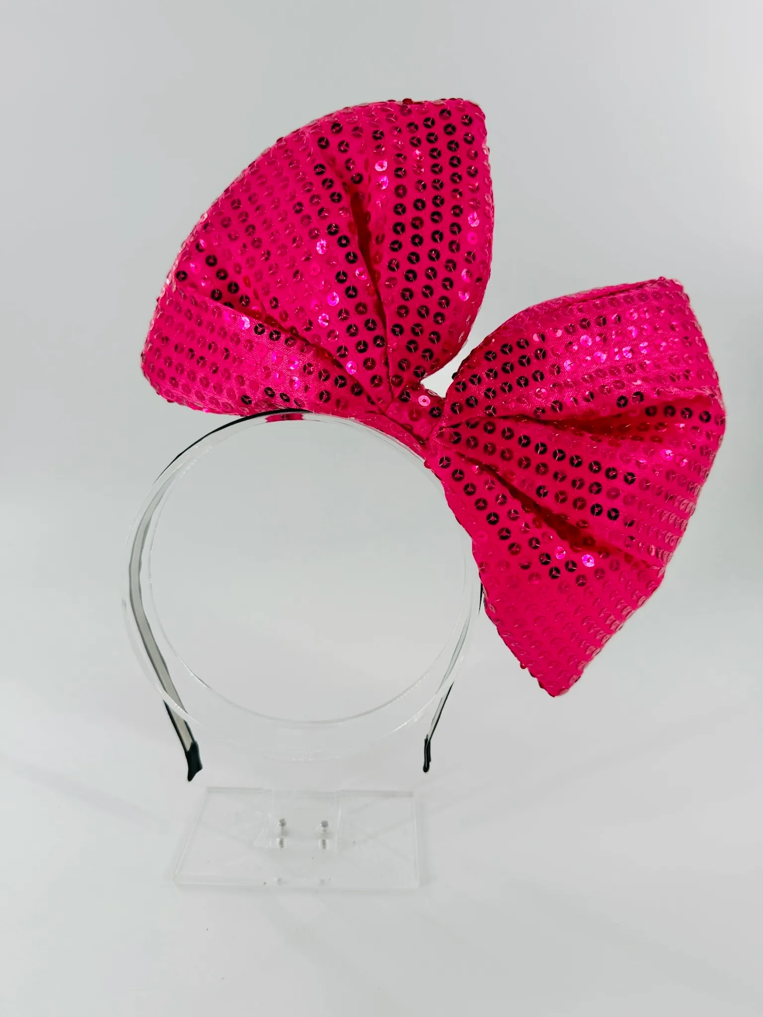 Hot Pink Oversized Sequin Bow