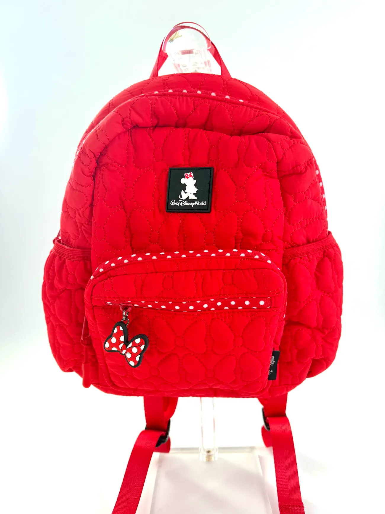 Red Minnie Mouse Quilted Mini Backpack