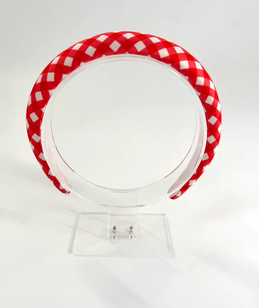 Red Gingham Headband