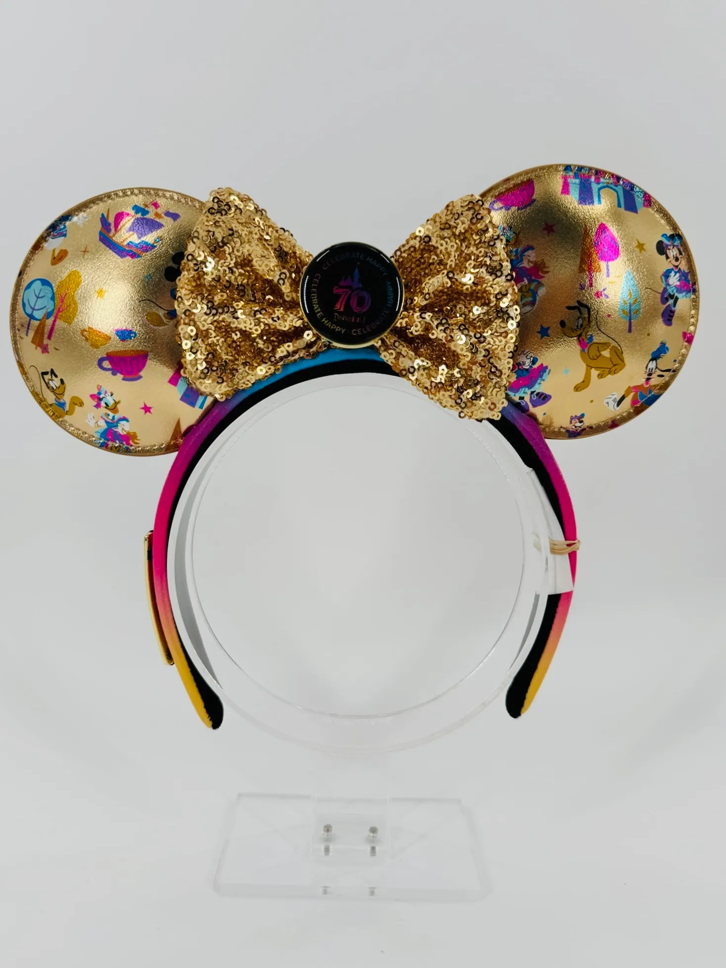Mickey Mouse and Friends Loungefly Ear Headband for Adults – Disneyland 70th Anniversary