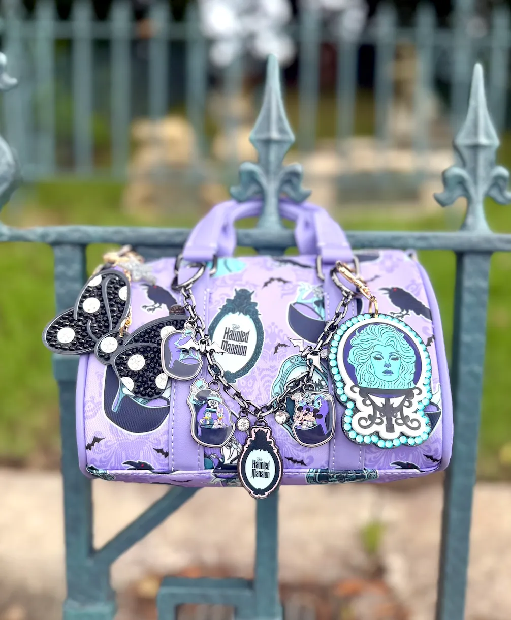 Black Minnie Bow Halloween Crystal Bag Charm - Aden + Louise