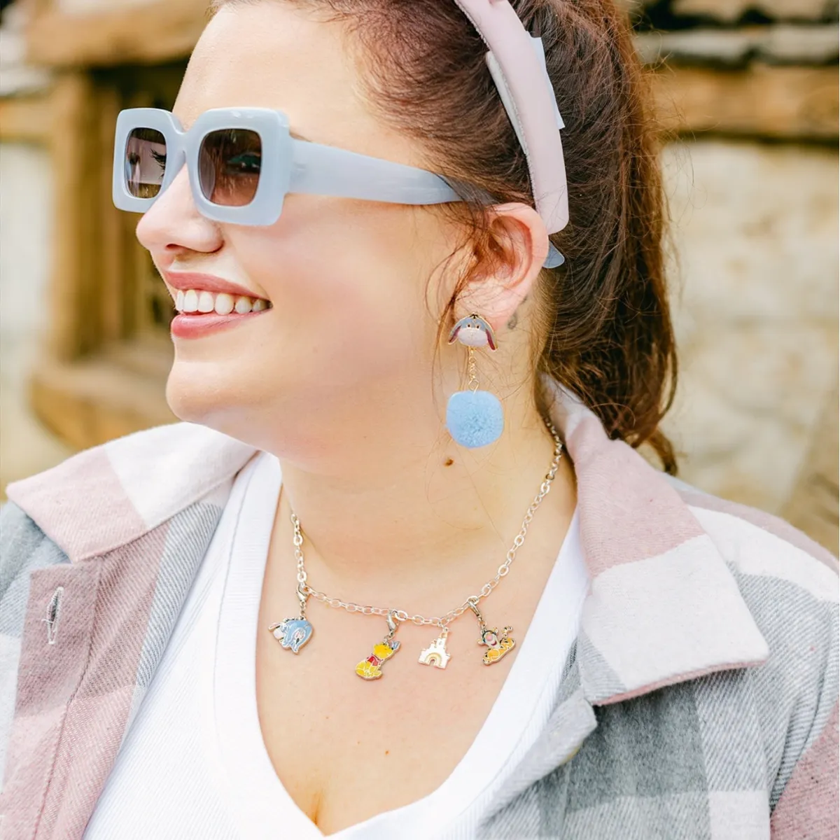 Eeyore Pom Pom Earrings