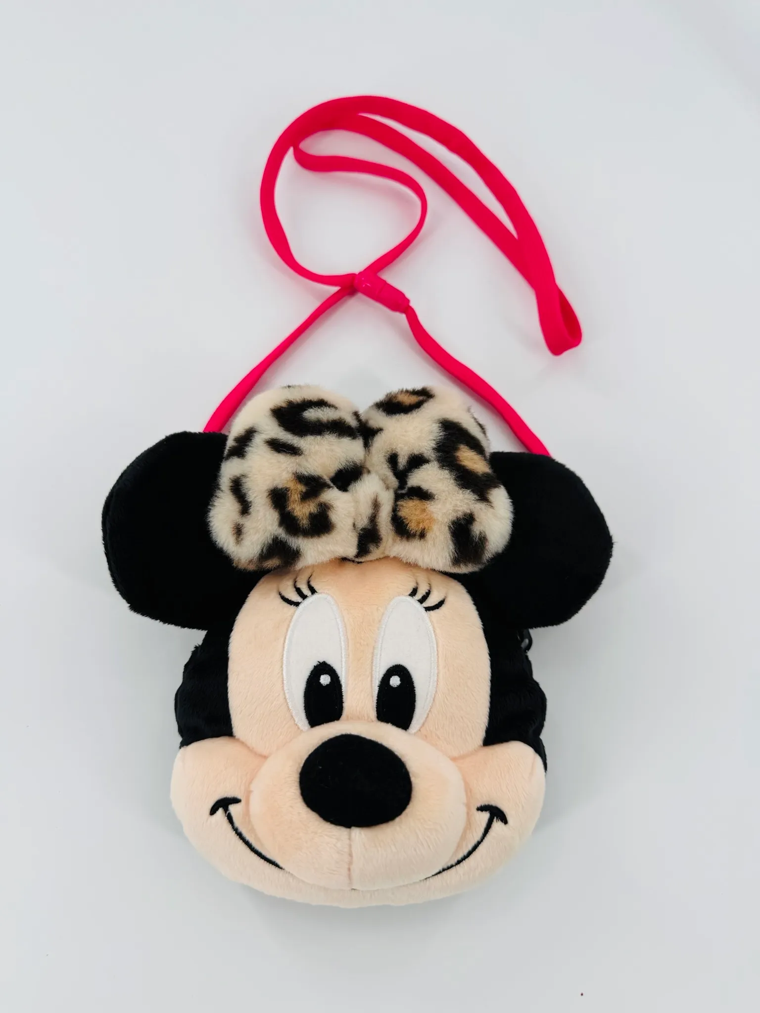 Tokyo Disneyland Minnie Mouse Plush Bag with Leopard Print Bow