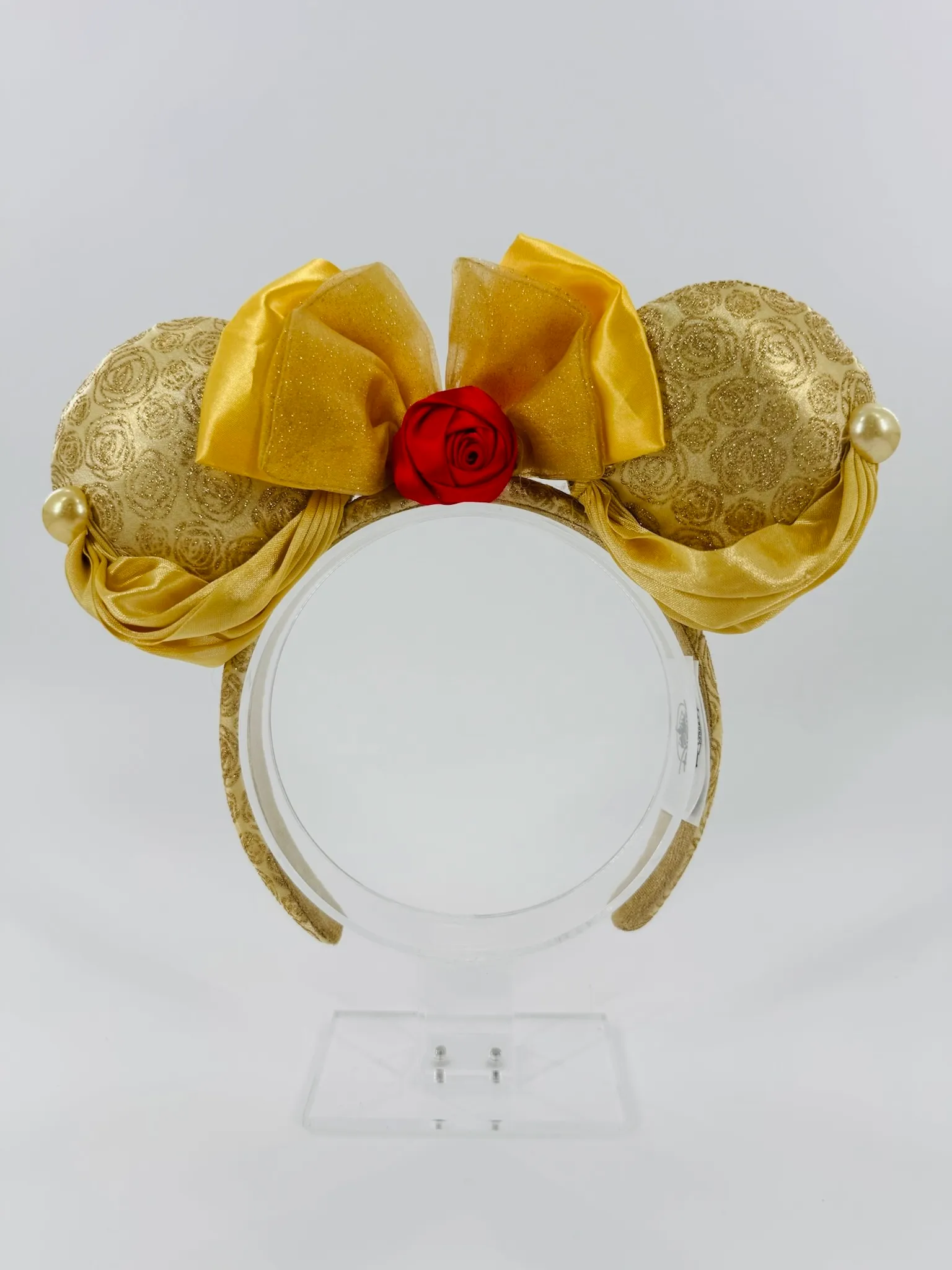 Disney Parks Belle Beauty and the Beast Minnie Ears Yellow Bow Headband