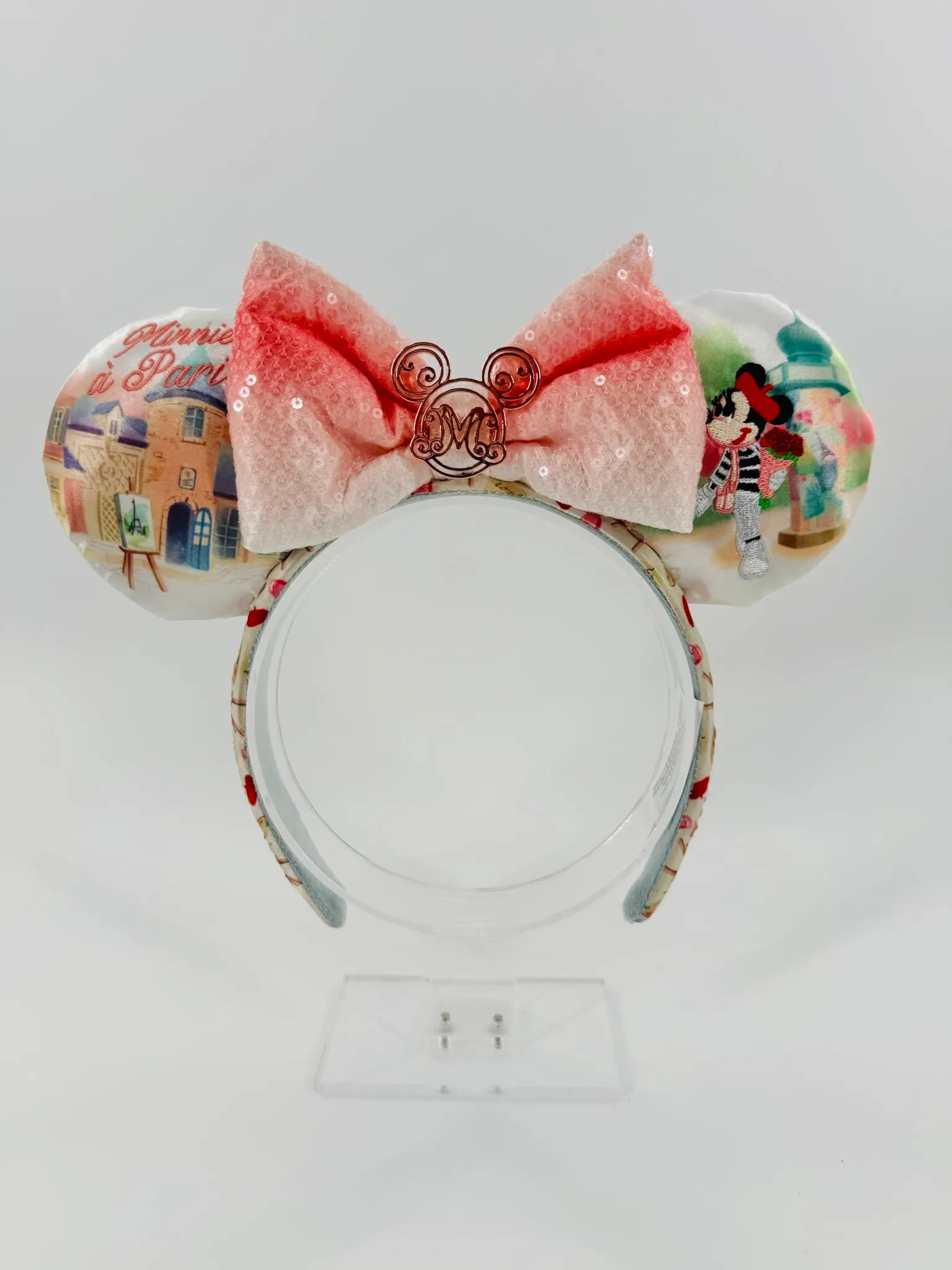 Disney Parks Epcot France World Showcase Minnie Ears Paris Rose Headband