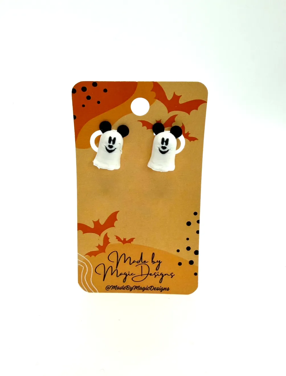Mickey Ghost Stud Earrings - Made by Magic Designs