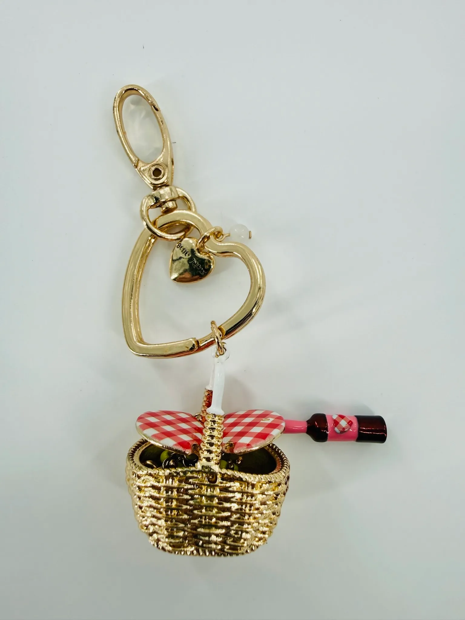 Betsey Johnson Picnic Basket Wine Grapes Purse Keychain