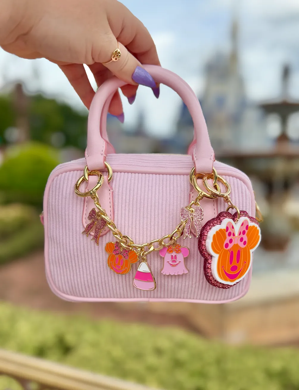 Pink Halloween Bag Chain (Mini) - Hidden Mickey Treasures