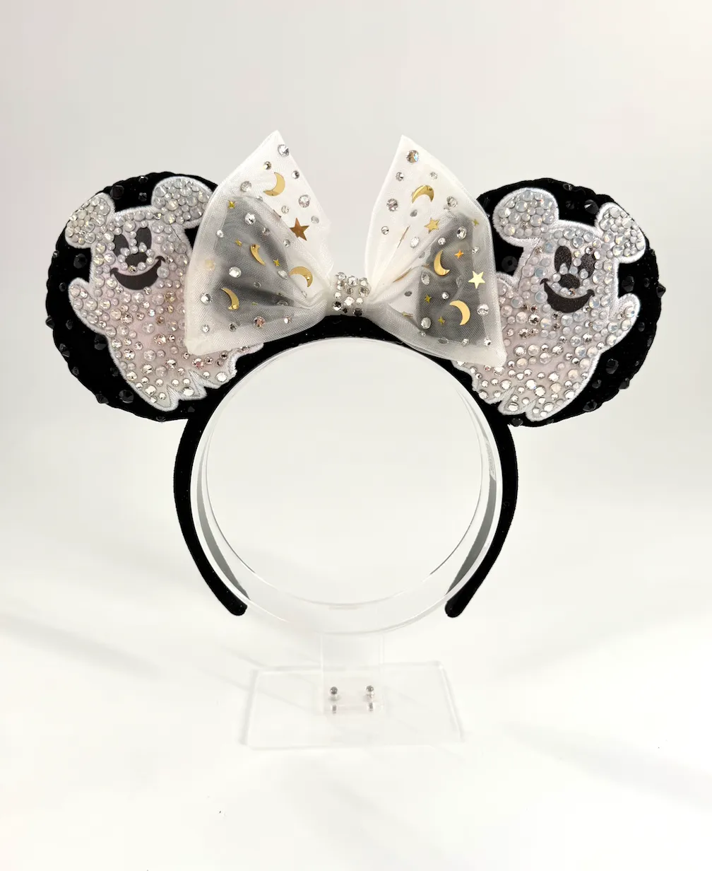 Minnie Mouse Ghost Halloween Ears Headband