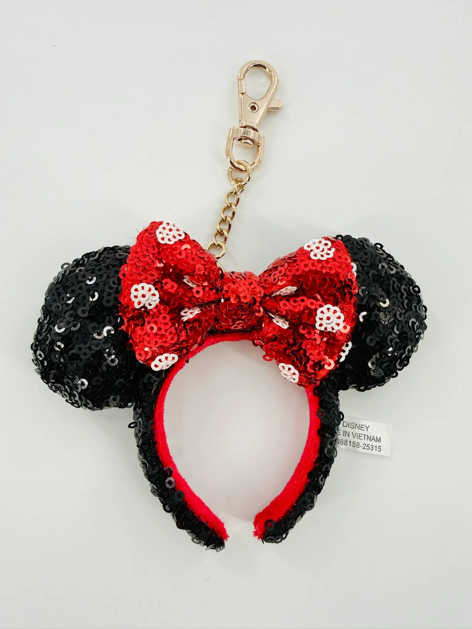 Red Polka Dot Minnie Mouse Ears Bag Charm
