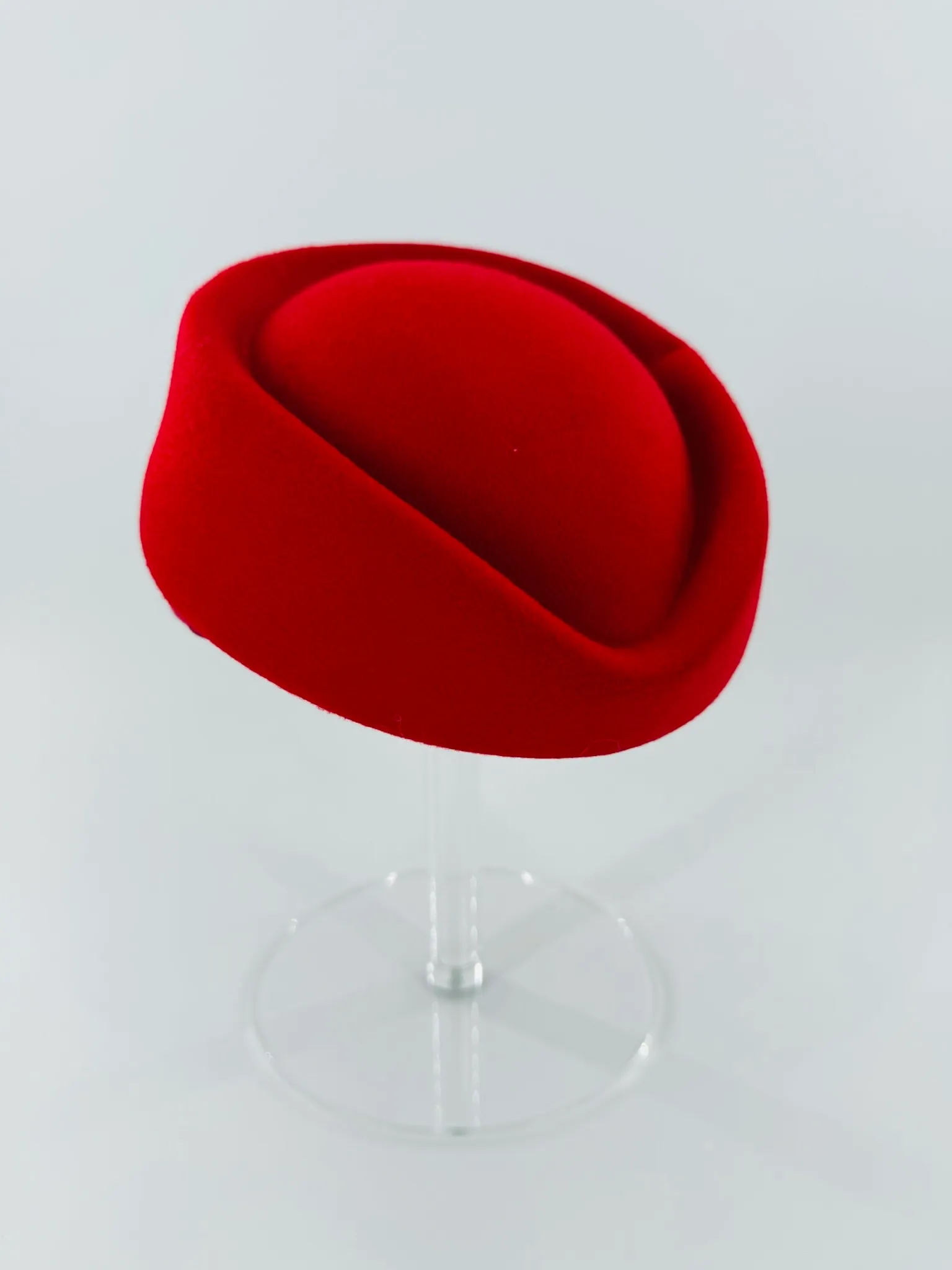 Red Felt Pillbox Hat