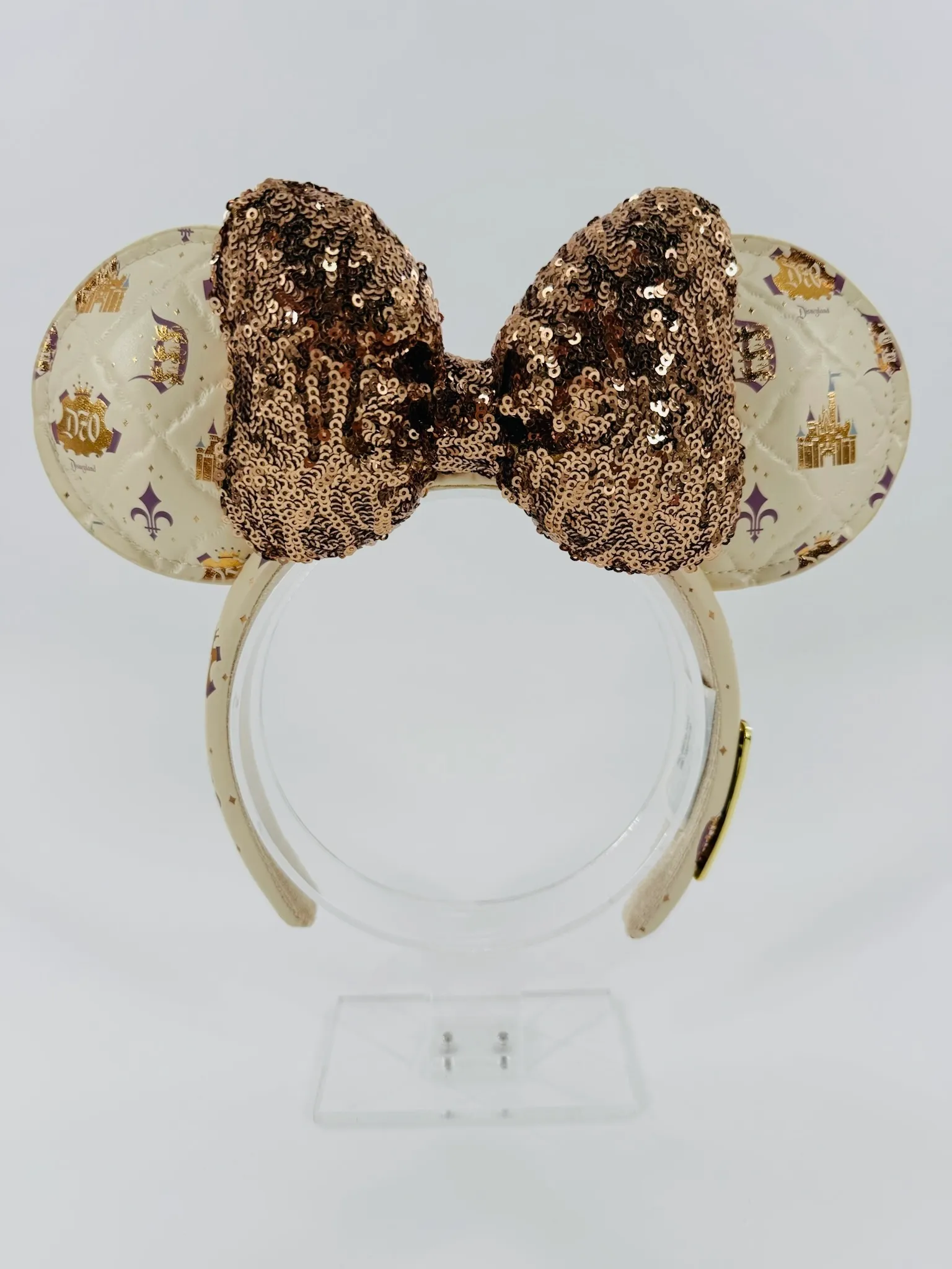 Minnie Mouse Ear Headband for Adults – Disneyland 70th Anniversary Cream & Gold