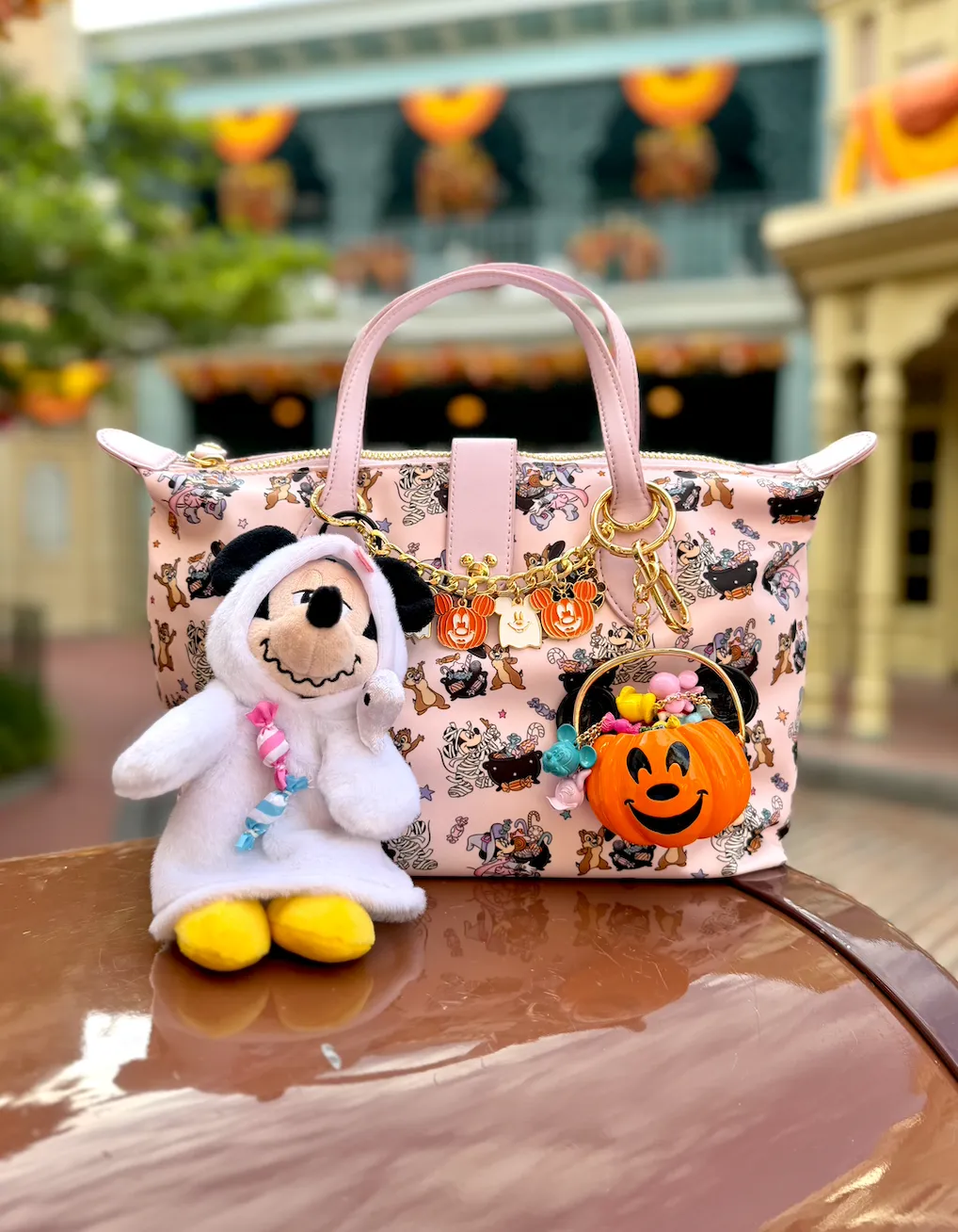 Mickey Mouse Jack-o'-Lantern Treat Bucket Halloween Bag Charm by BaubleBar