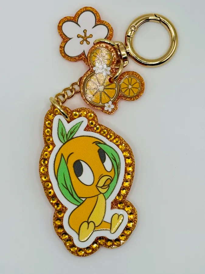 Orange Bird Crystal Bag Charm - Aden & Louise