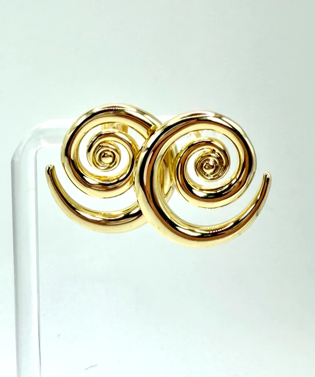 Gold Swirl Stud Earrings