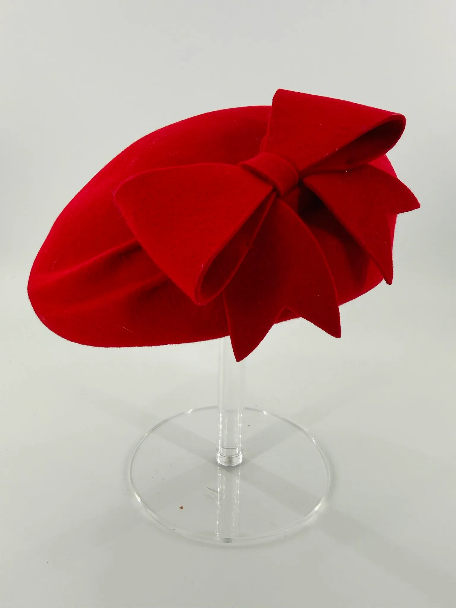 Red Bow Pillbox Hat