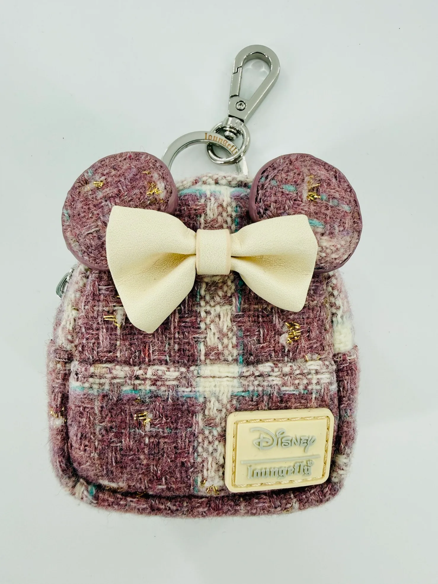 Minnie Mouse Glitter Mystery Mini Backpack Keychain Charm - Tweed