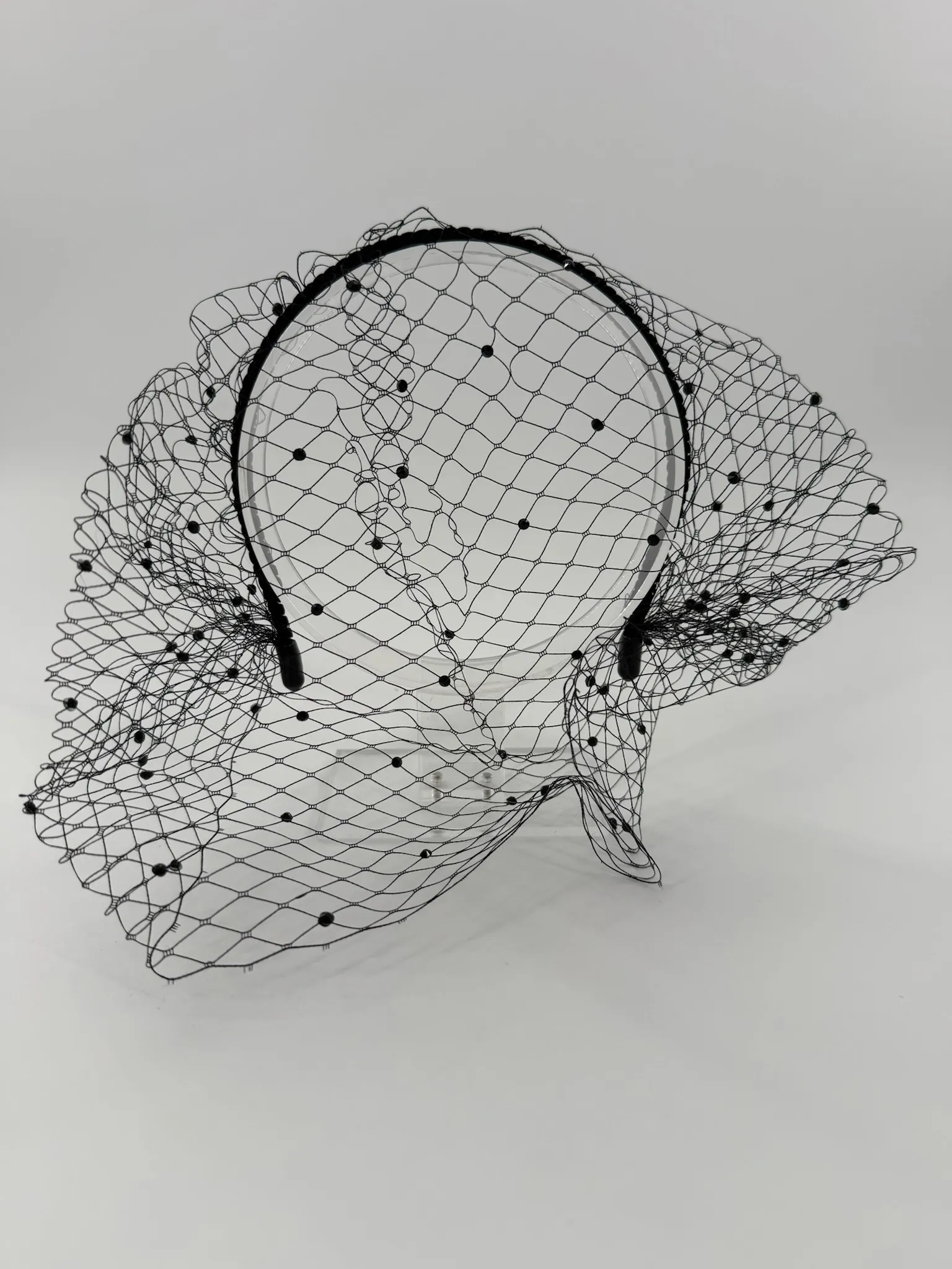 Rhinestone Veil Headband