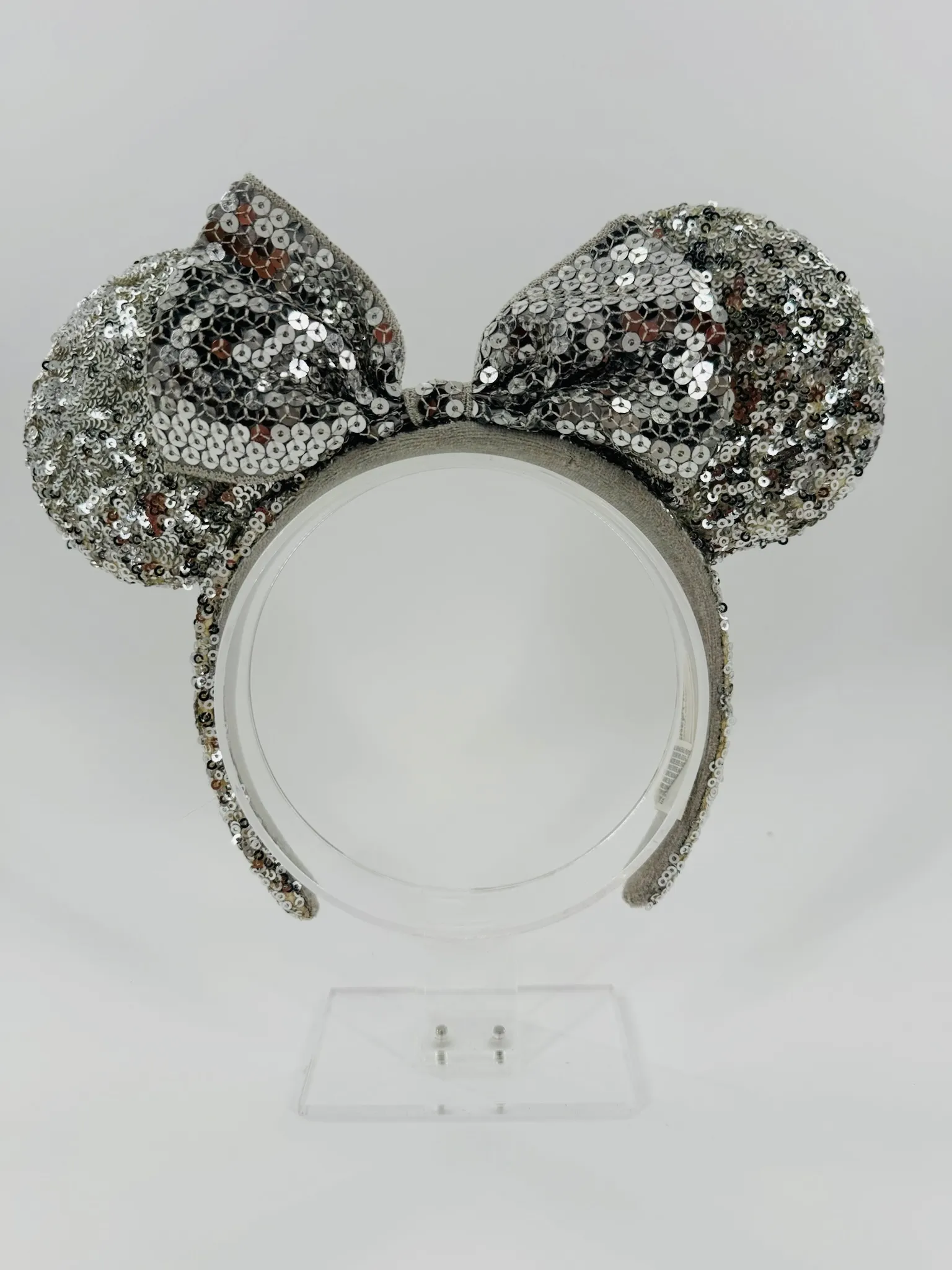 Disney Minnie Mouse Silver Sequin Ears Headband