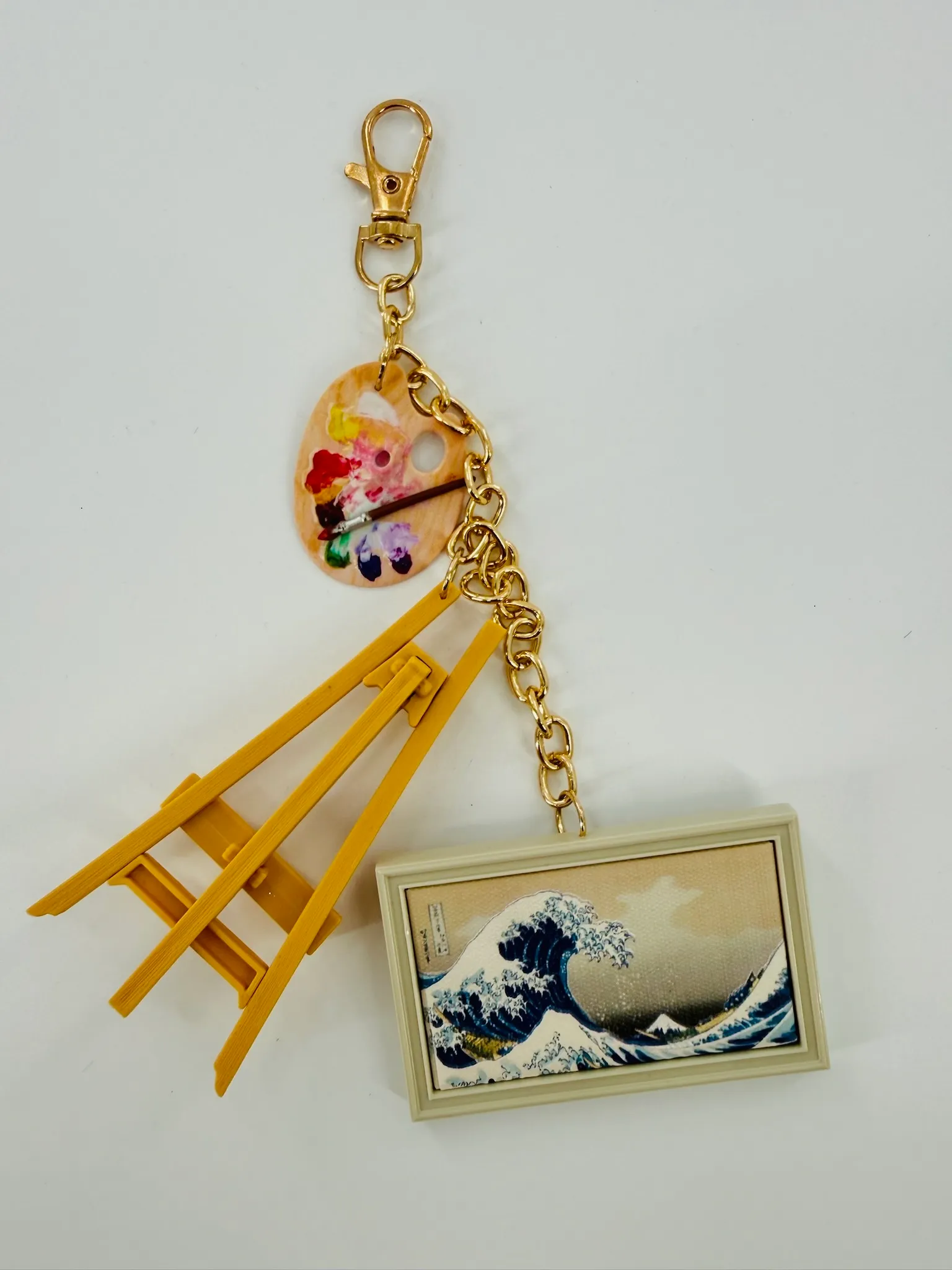 Artist Easel and Artwork Keychain