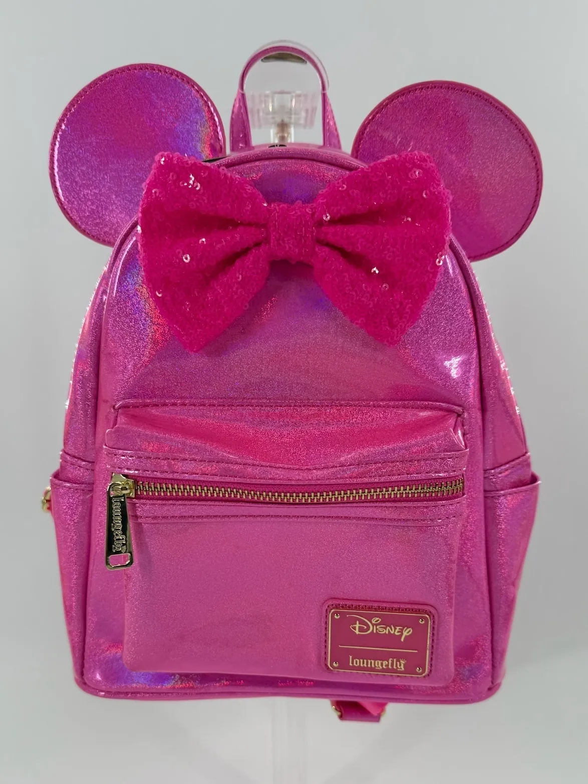 Loungefly Disney Minnie Mouse Glitter Sparkle Pink Mini Backpack