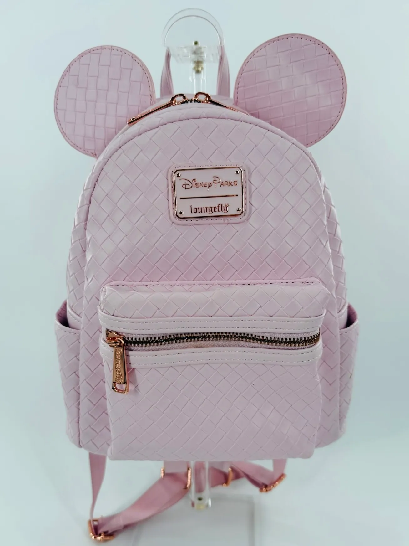Disney Parks Ear Pink Woven Loungefly Backpack Bag