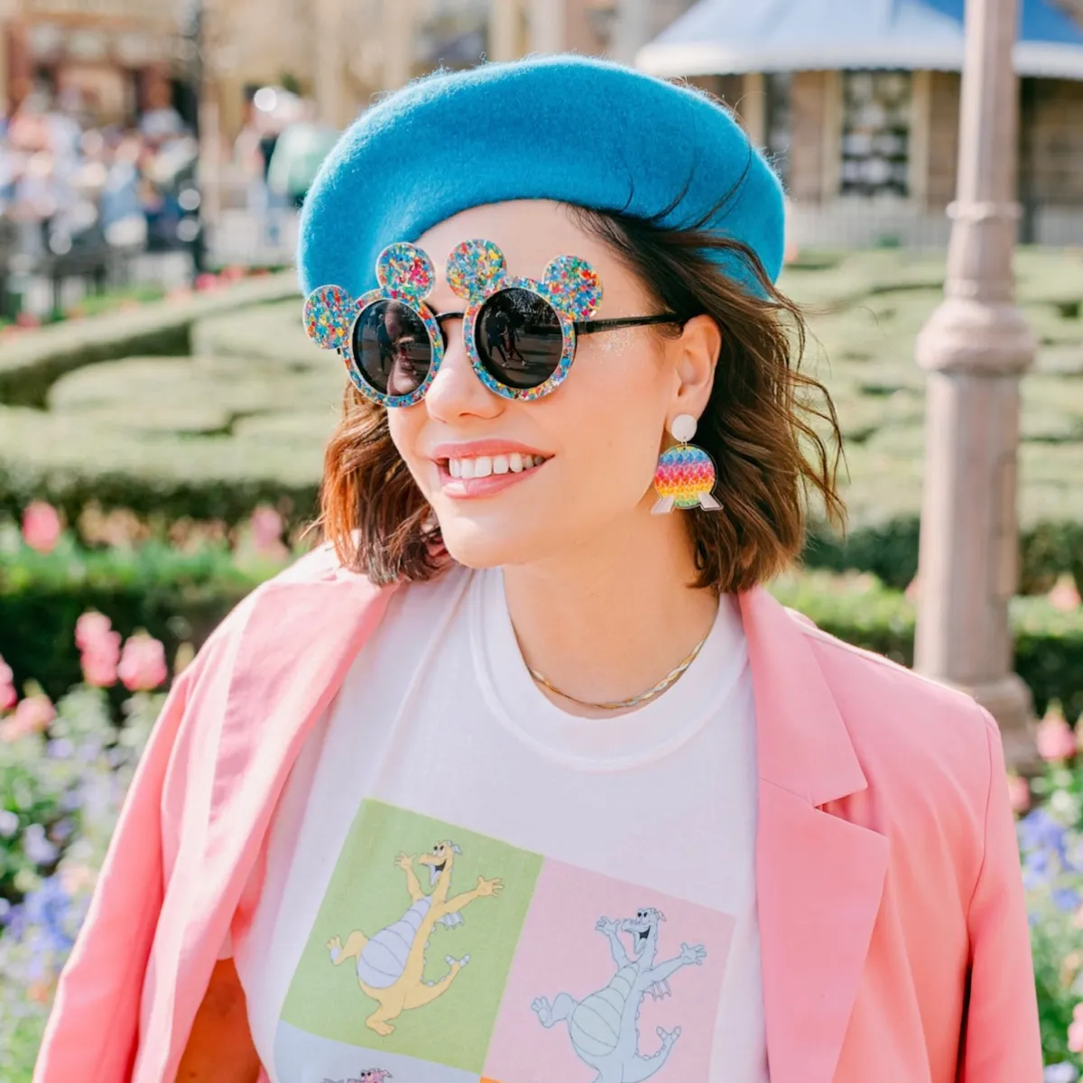 Rainbow Spaceship Earth Earrings - Mommin with the Mouse