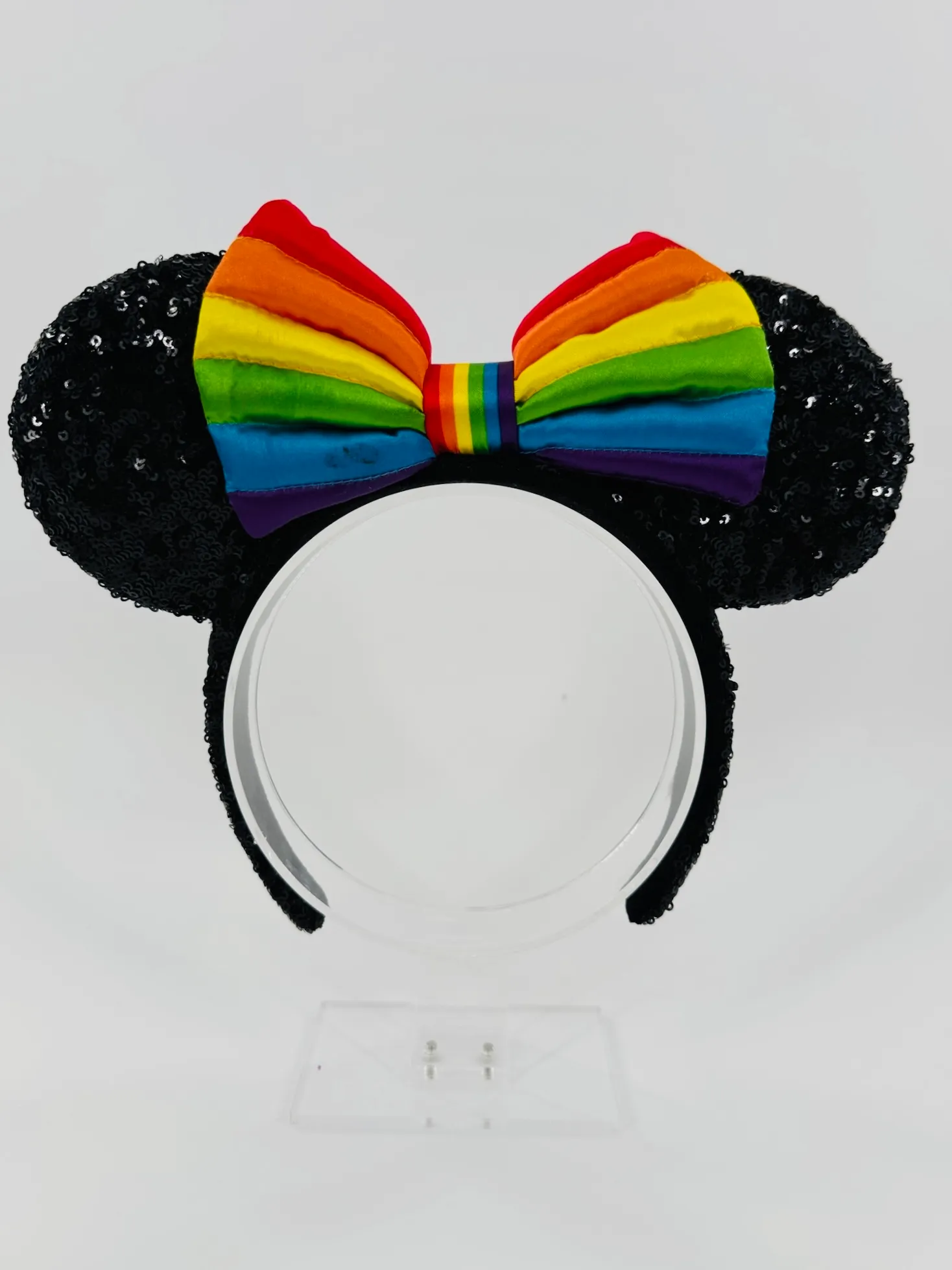 Disney Parks Rainbow Sequin Minnie Mouse Ears Headband – Pride Collection