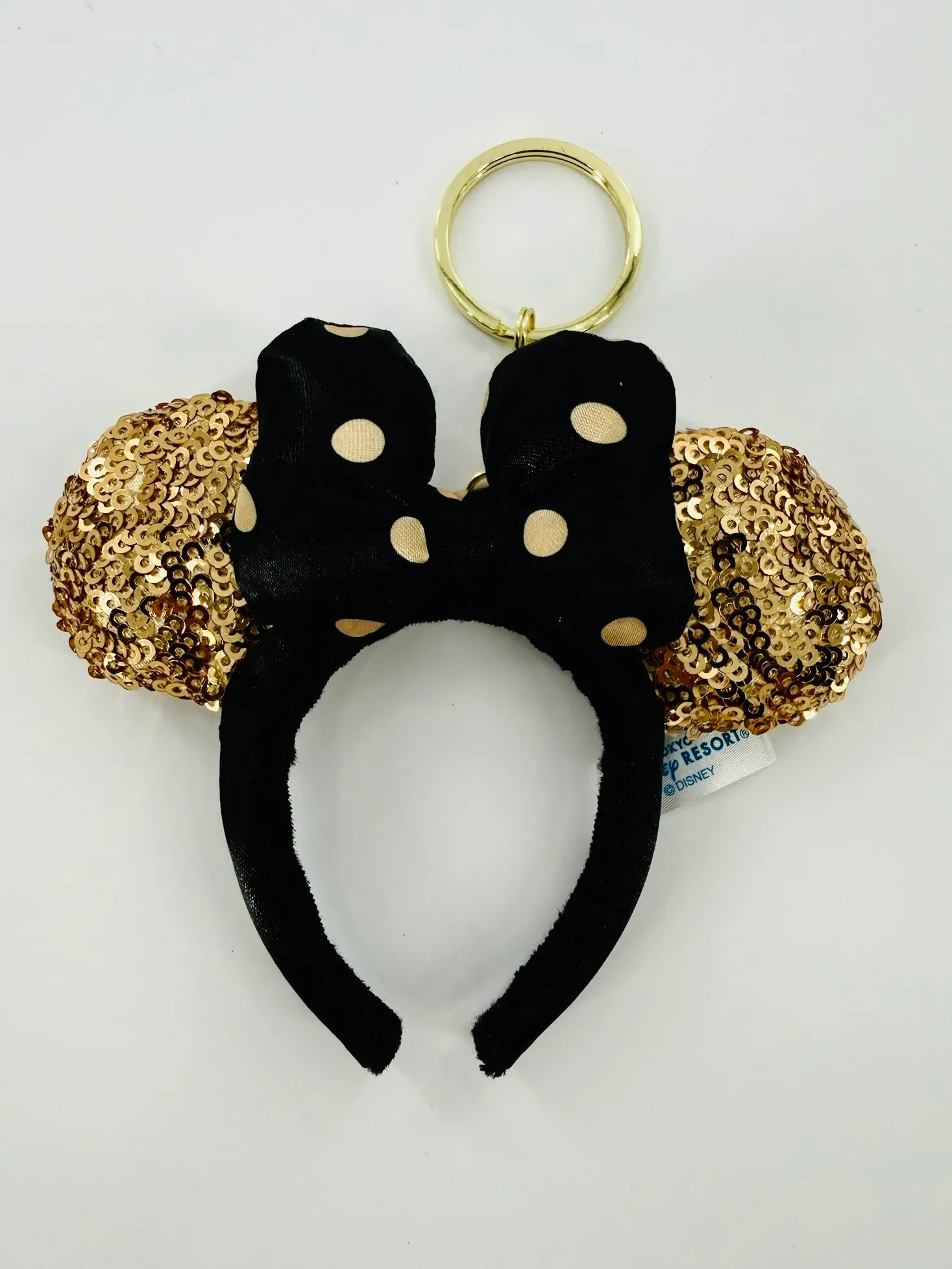 Tokyo Disneyland Gold & Black Ear Headband Keychain