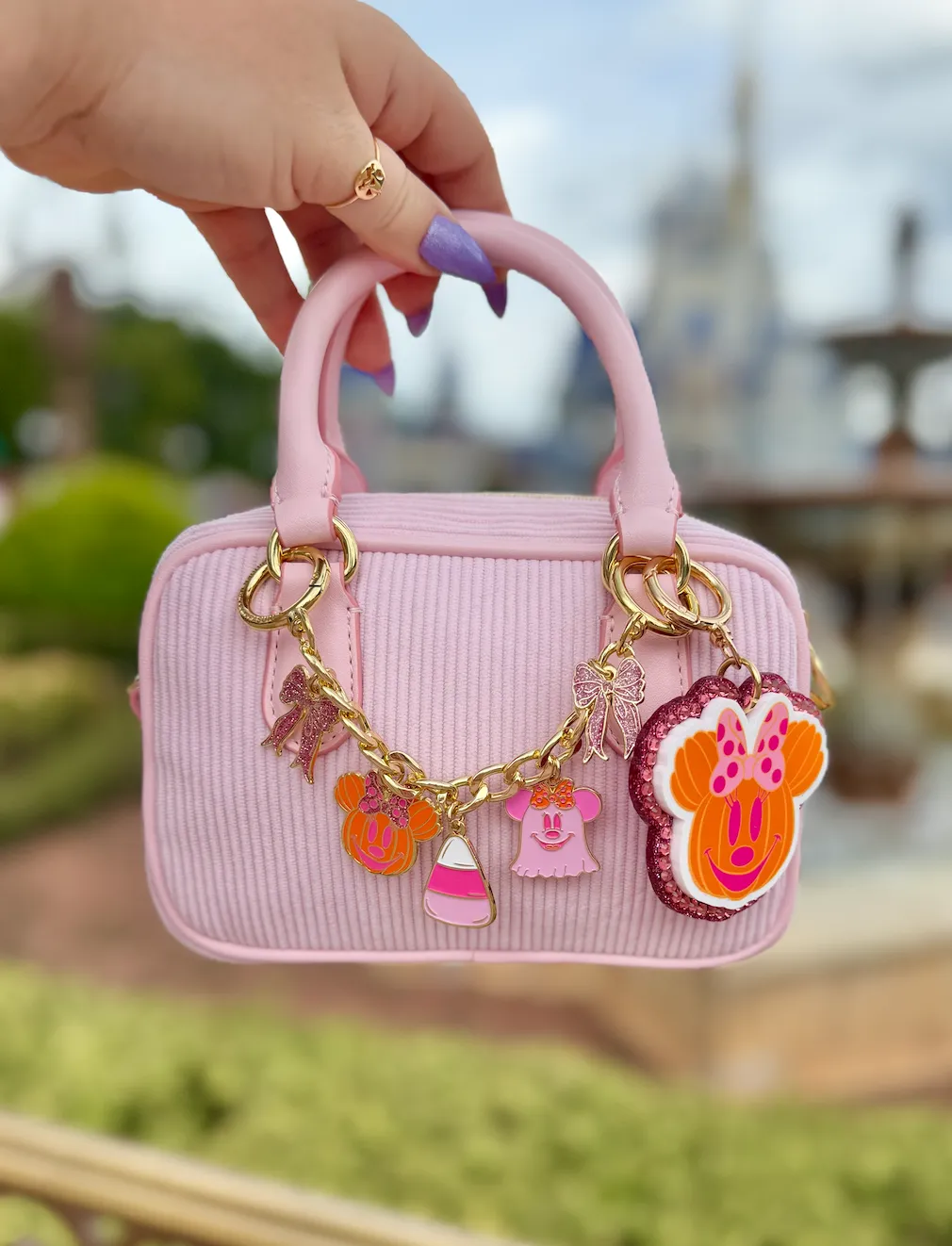 Pinky Pumpkin Bag Charm - Hidden Mickey Treasures