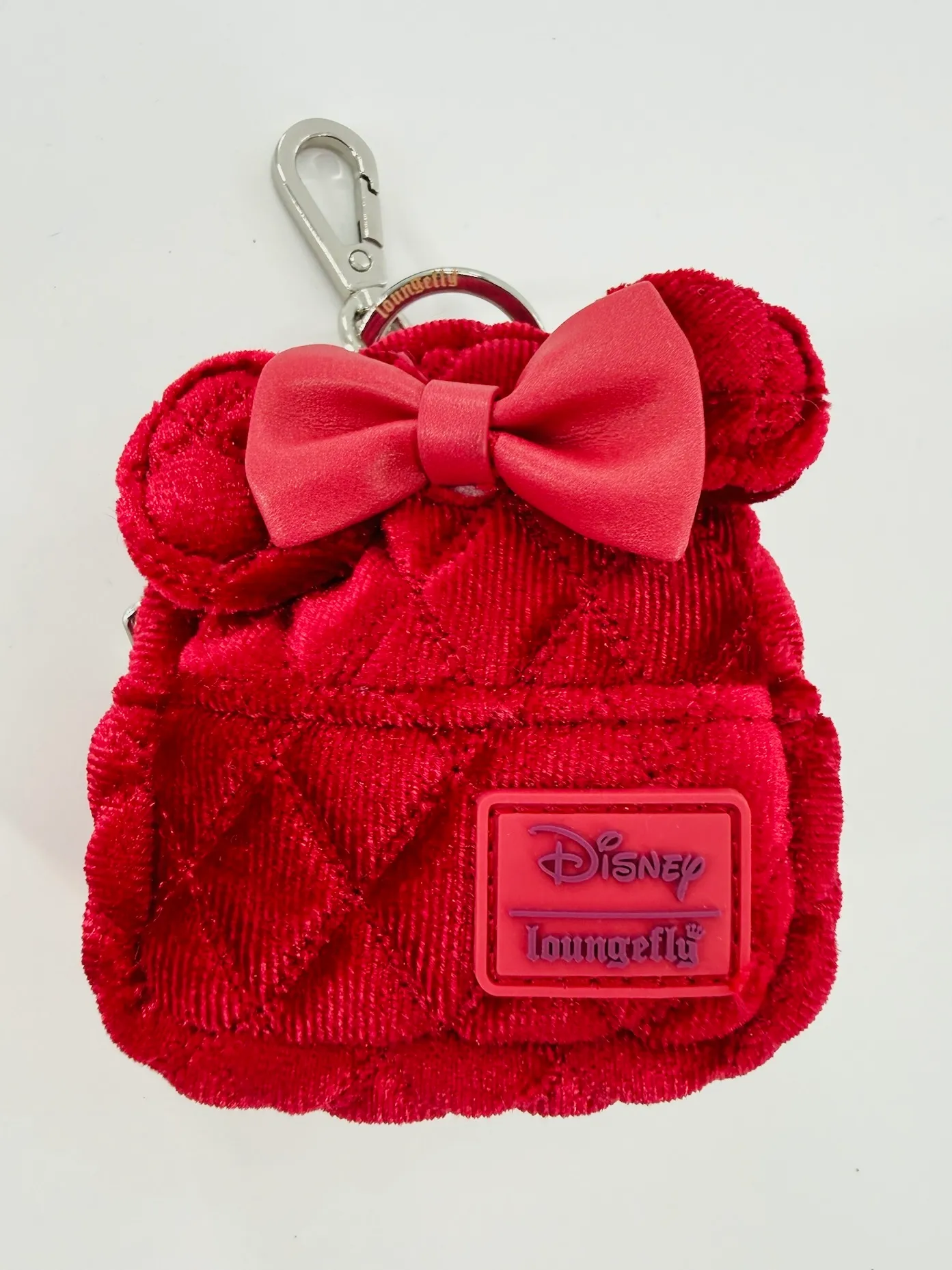 Minnie Mouse Glitter Mystery Mini Backpack Keychain Charm - Quilted Velvet
