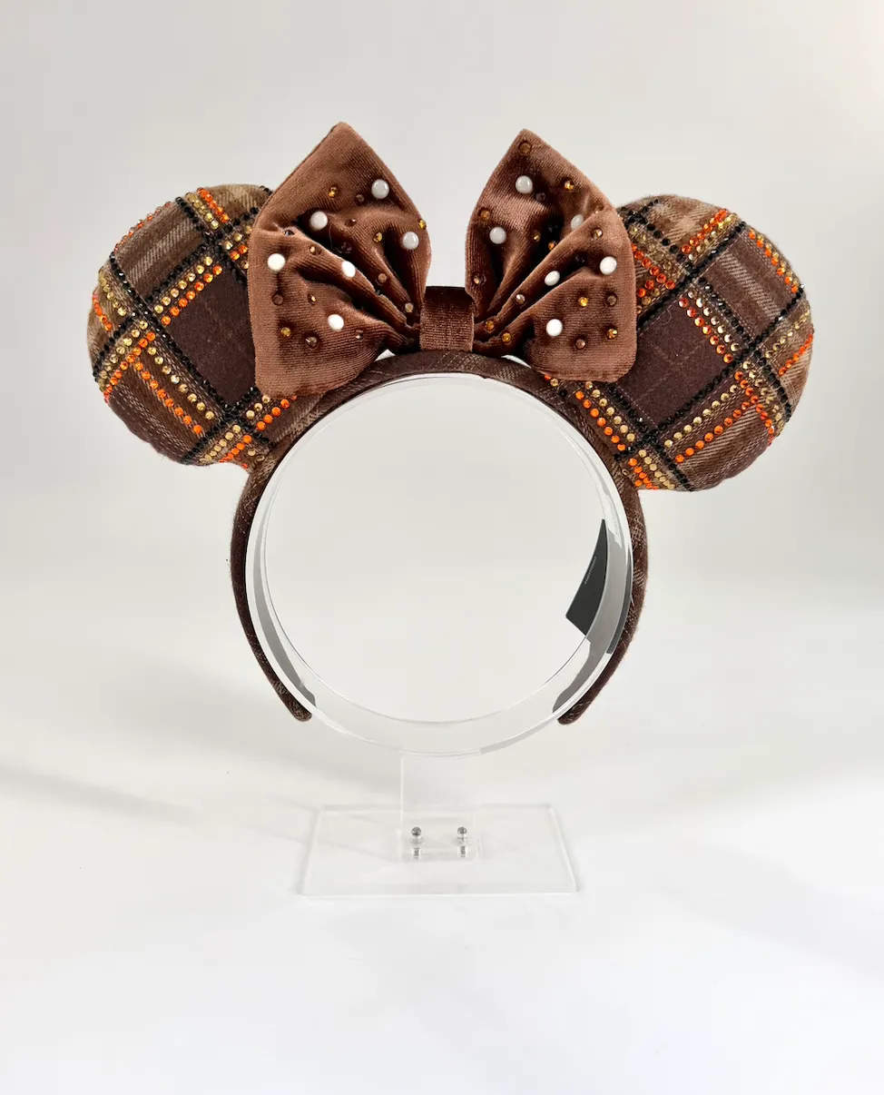Brown Plaid Ear Headband by BaubleBar