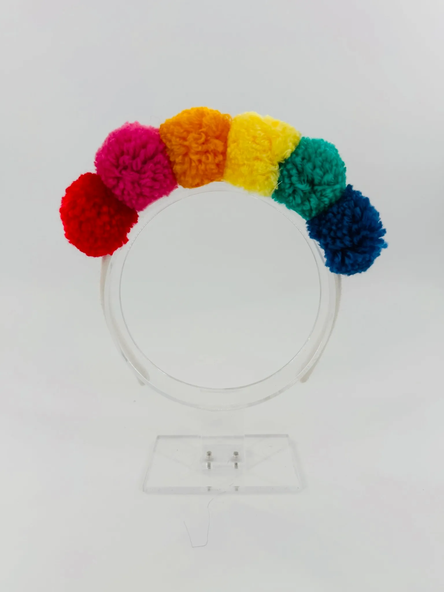 Kids 1ct Rainbow Pom-Pom Headband - Spritz™