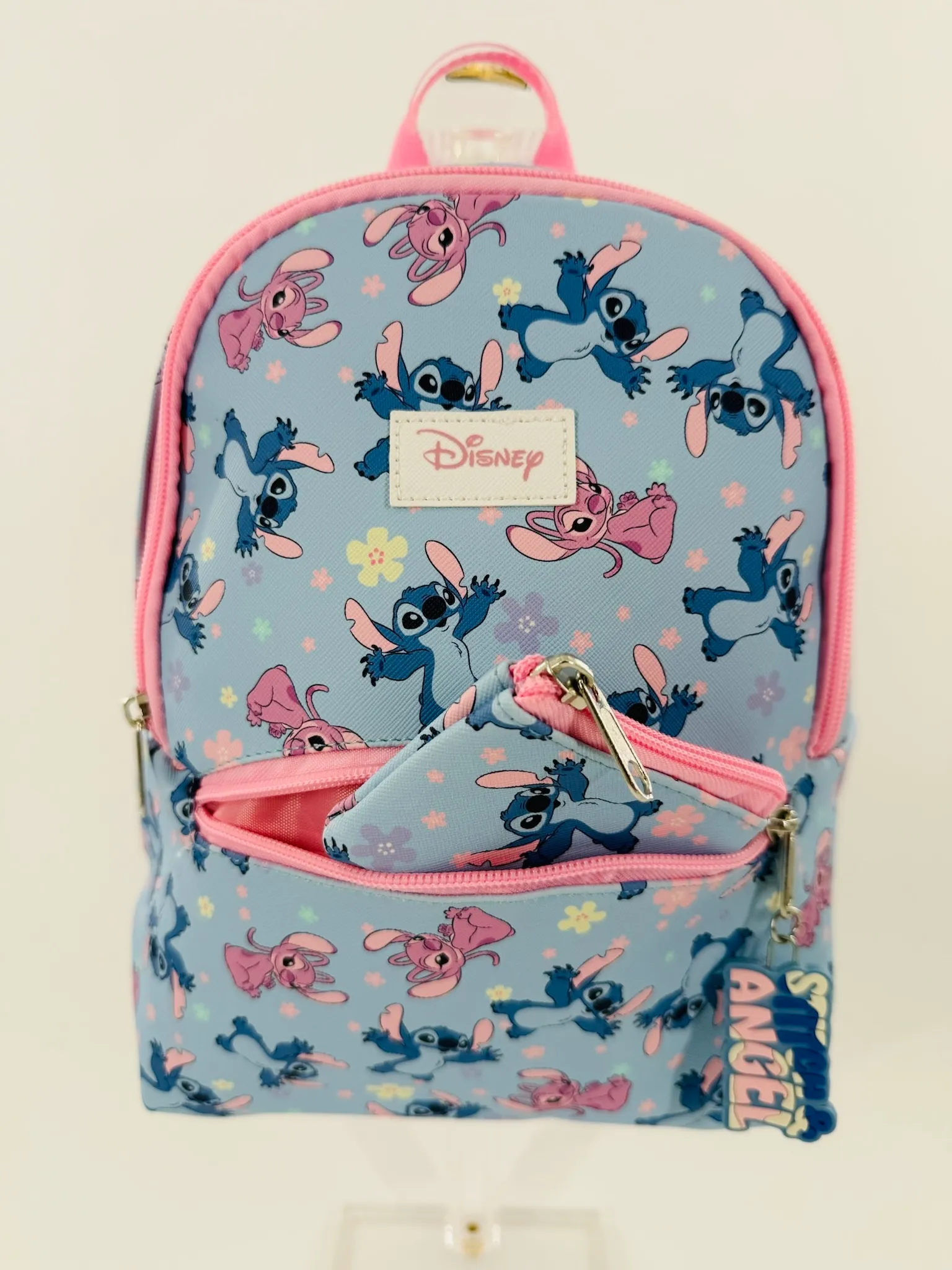 Stitch & Angel Blue & Pink Mini Backpack 