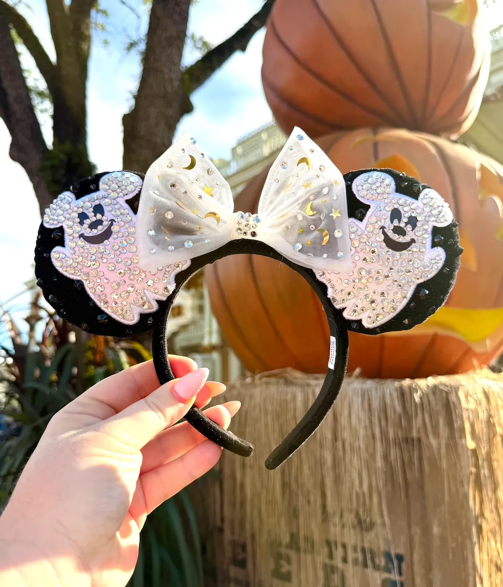 Minnie Mouse Ghost Halloween Ears Headband