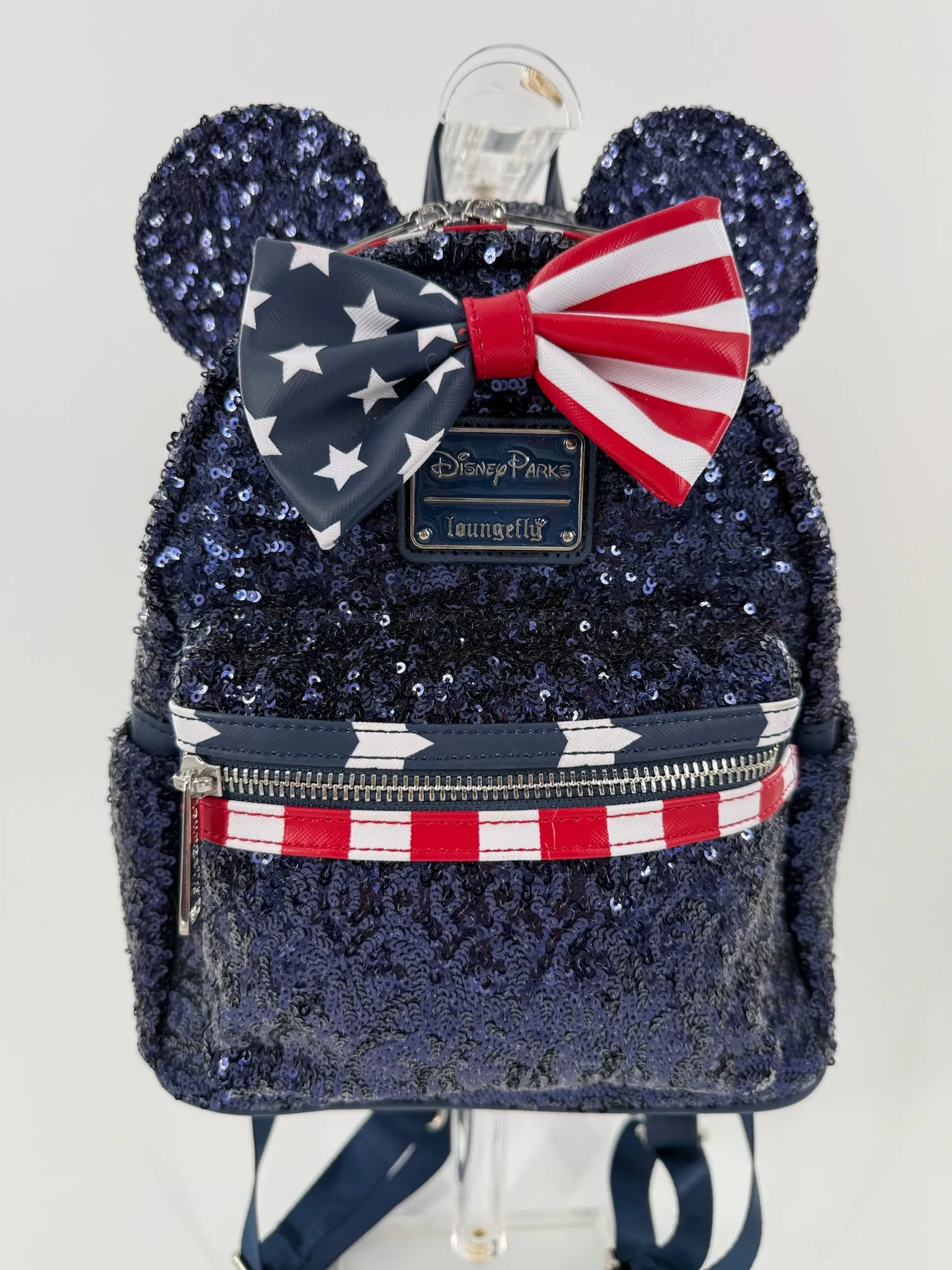 Loungefly Disney Parks Exclusive Americana Stars & Stripes Sequin Mini Backpack