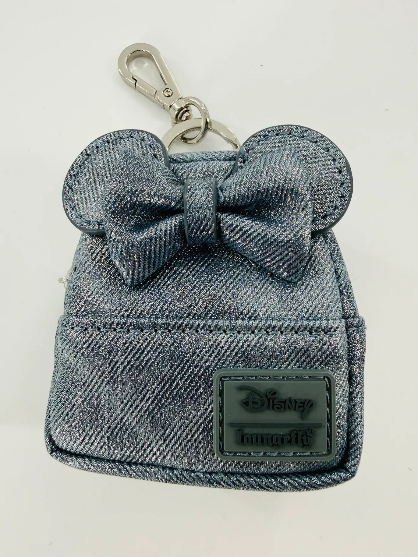 Minnie Mouse Glitter Mystery Mini Backpack Keychain Charm - Glitter Denim