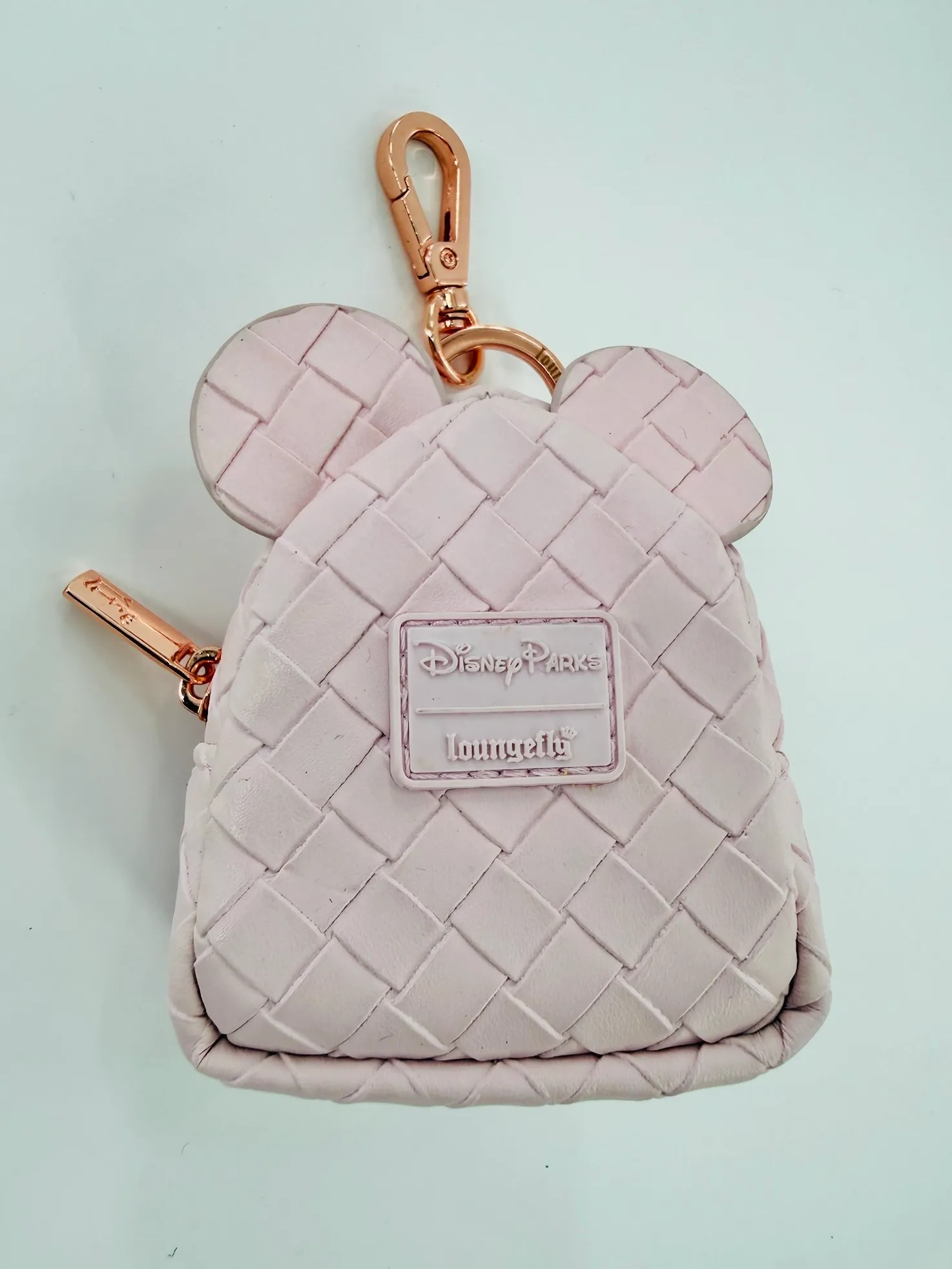 Pink Woven Mickey Mouse Loungefly Backpack Bag Charm