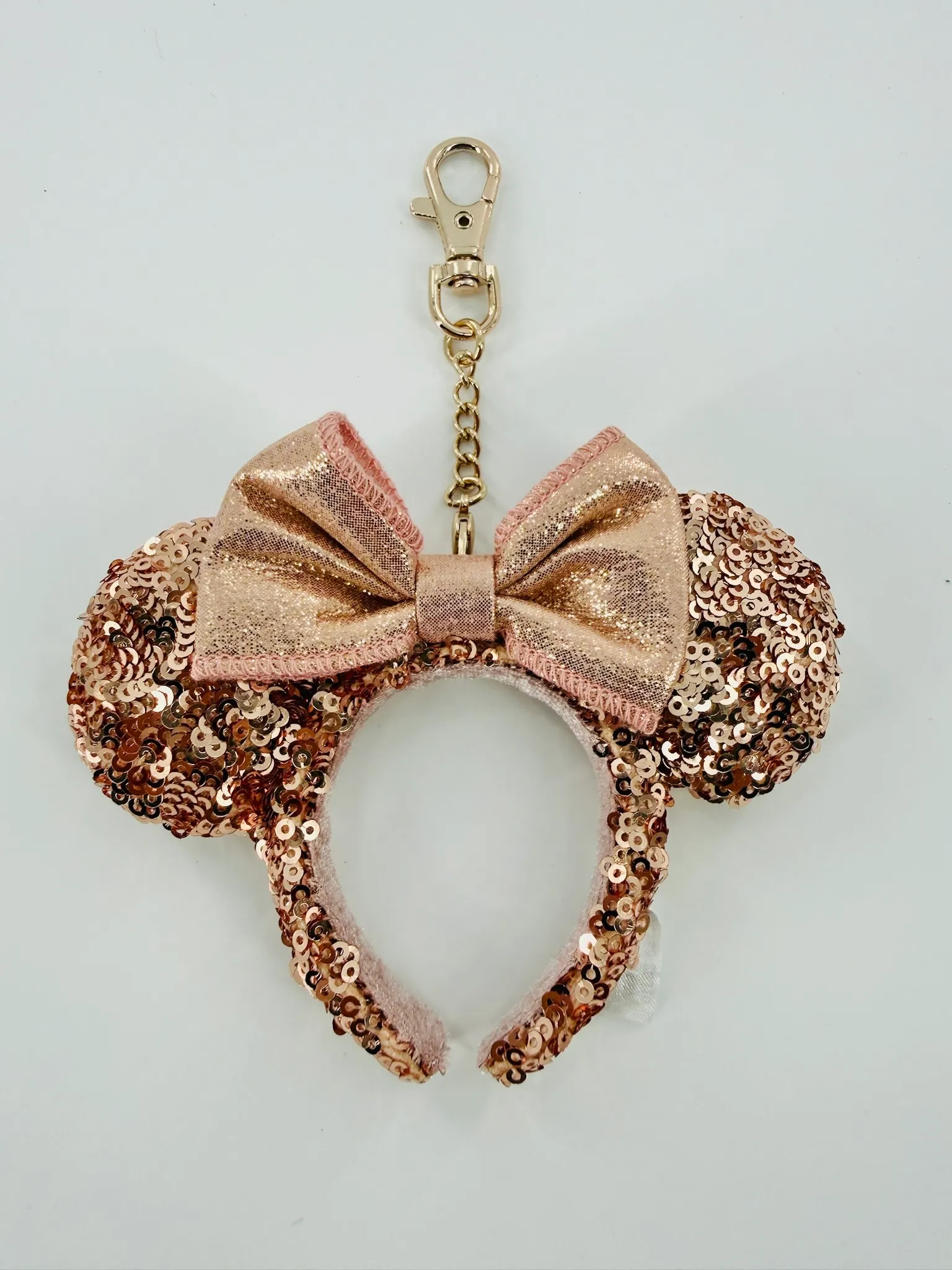 Rose Gold Minnie Mouse Ears Bag Charm