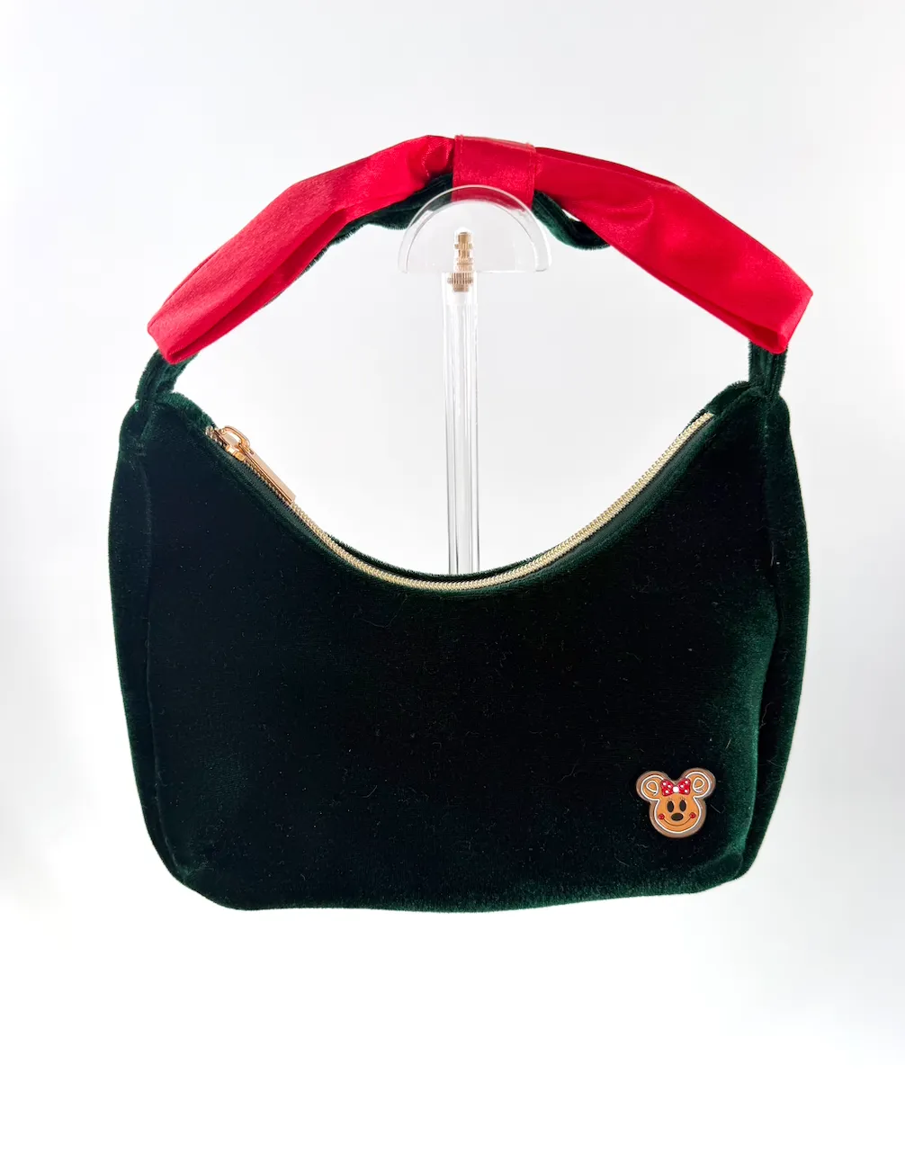 Green Velvet Minnie Mouse Gingerbread Handbag