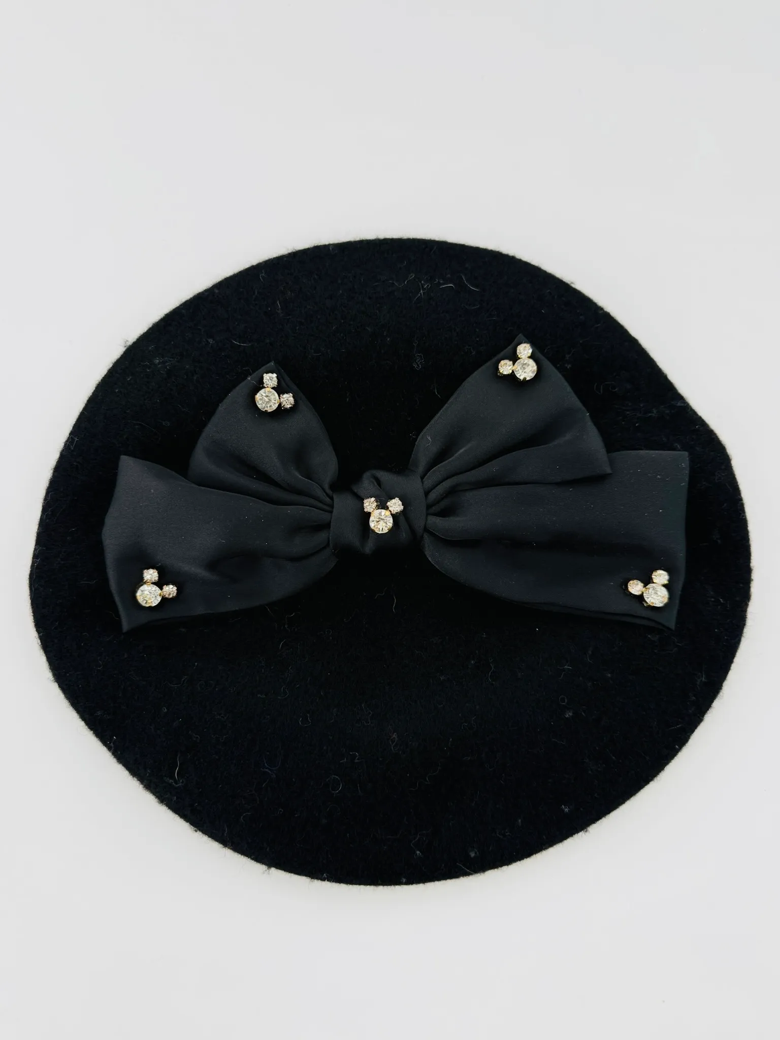 Favorite Mouse Beret with Bling & Black Bow - 1953 Designs
