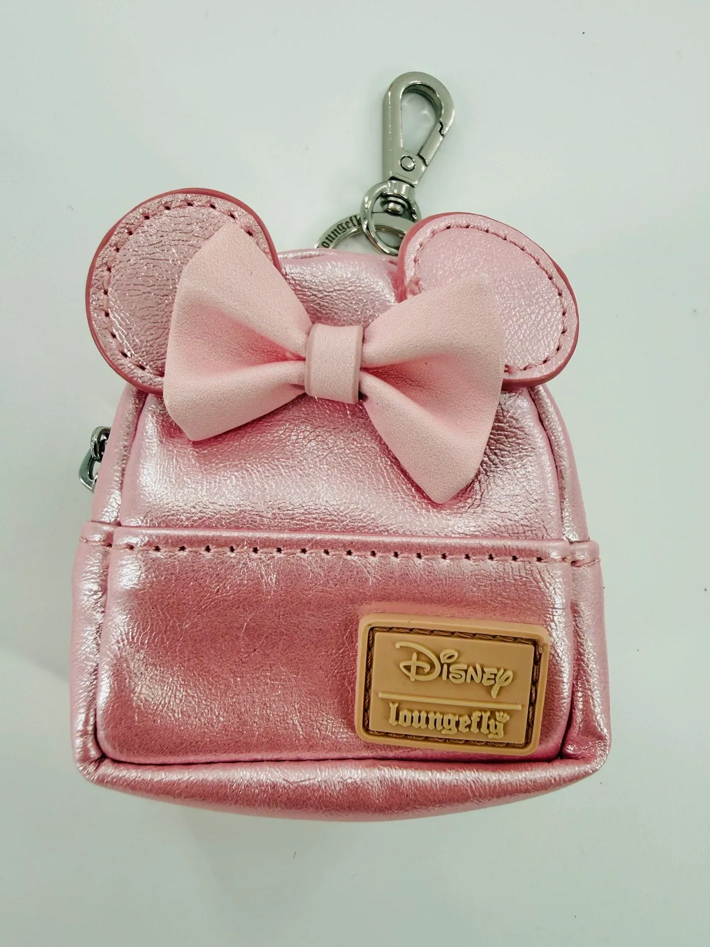Minnie Mouse Glitter Mystery Mini Backpack Keychain Charm - Shimmer Faux Leather