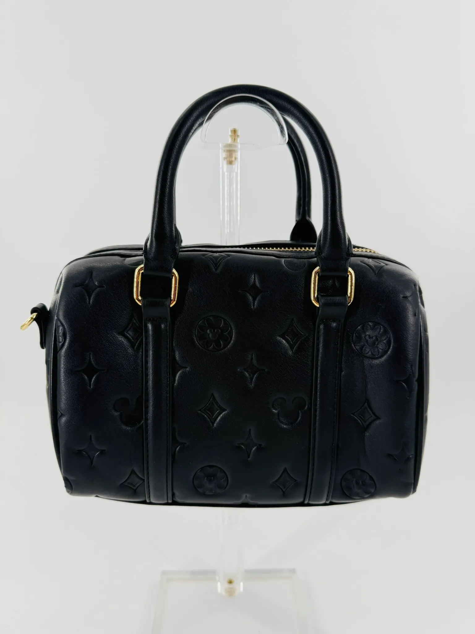 Aden+Louise Black Signature Mini Duffle Bag and Strap