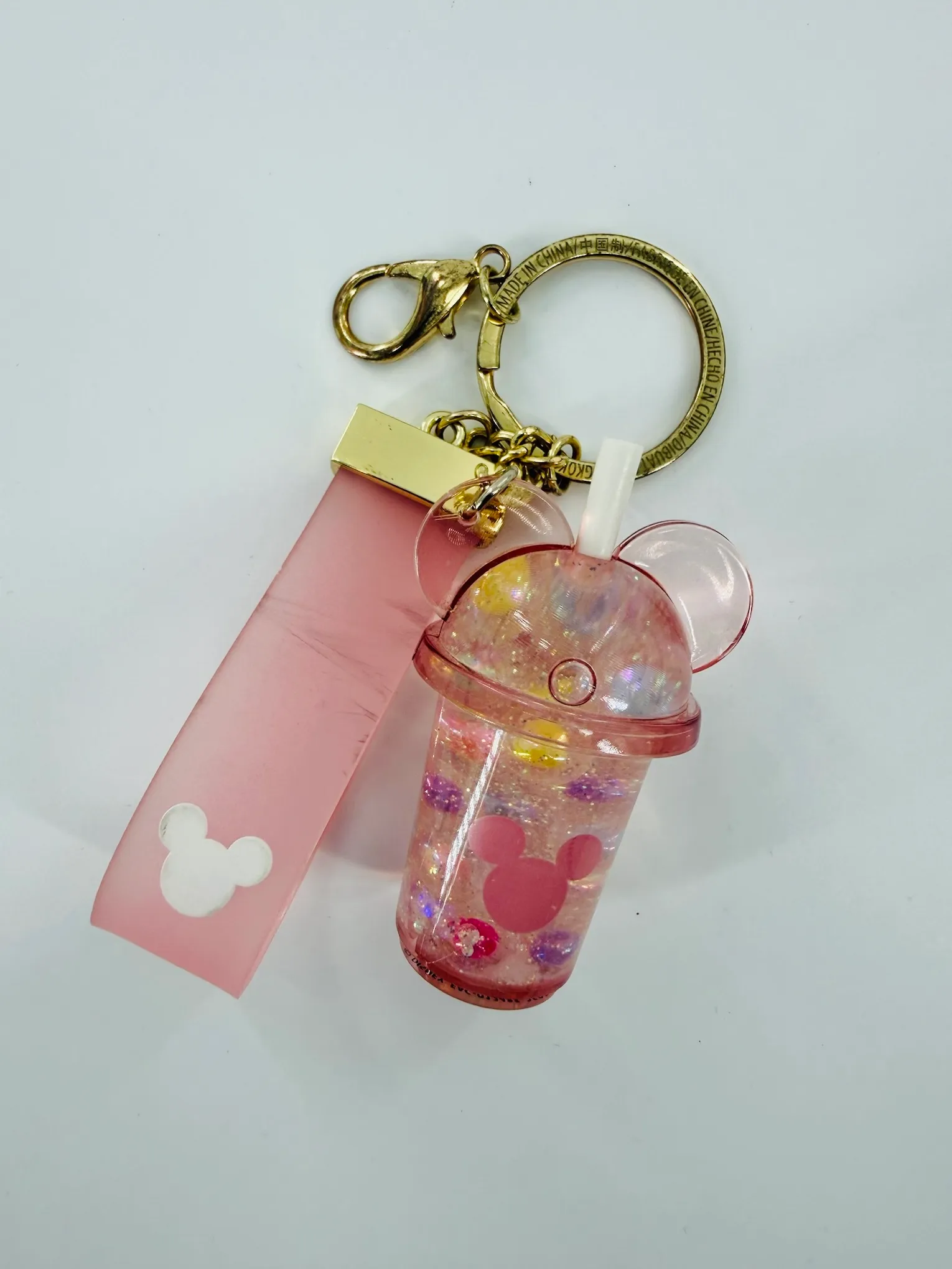 Mickey Mouse Boba Tea Pink Keychain
