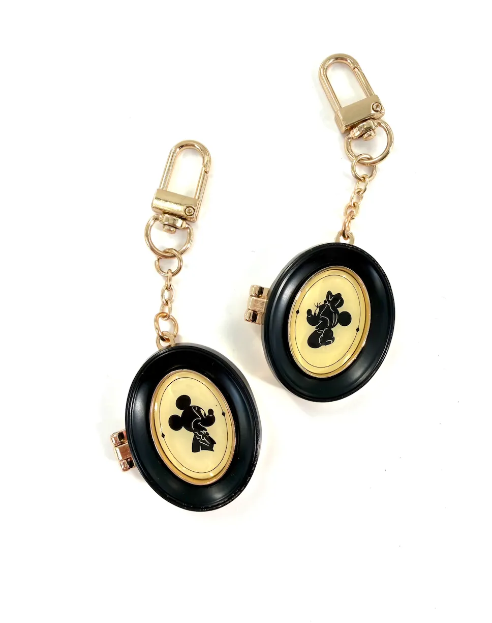 Mickey & Minnie Silhouette Locket Bag Charm - Tokyo Disney Resort