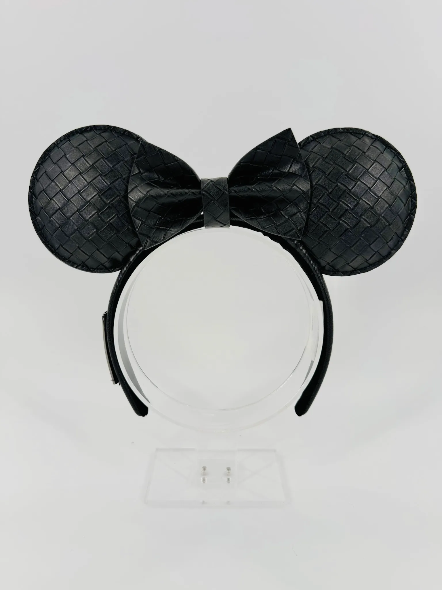 Disney Parks Loungefly Black Woven Bow Minnie Mickey Mouse Ear Headband