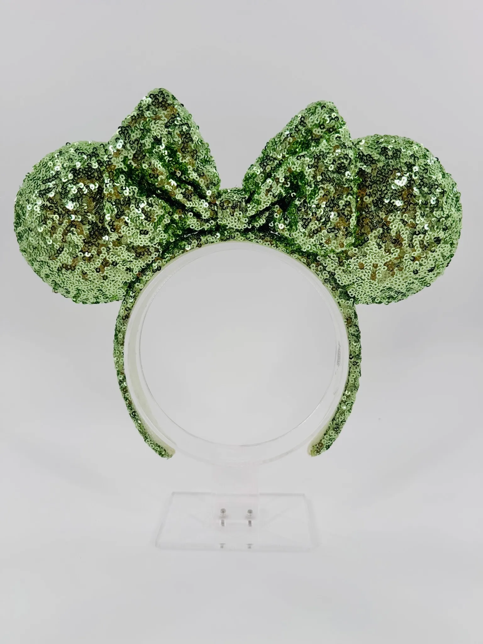 Disney Parks Green Minnie Mouse Bow Sequins Ears Mickey Headband Ears
