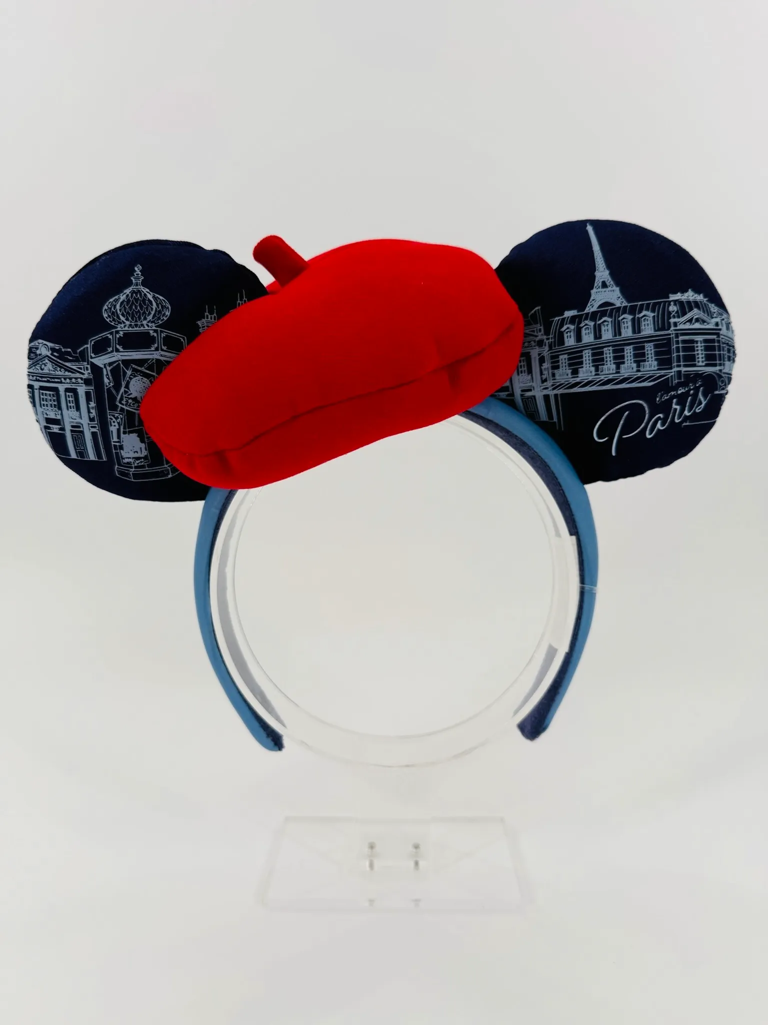 Disney Epcot World Showcase France Minnie Beret Mickey Ears Headband
